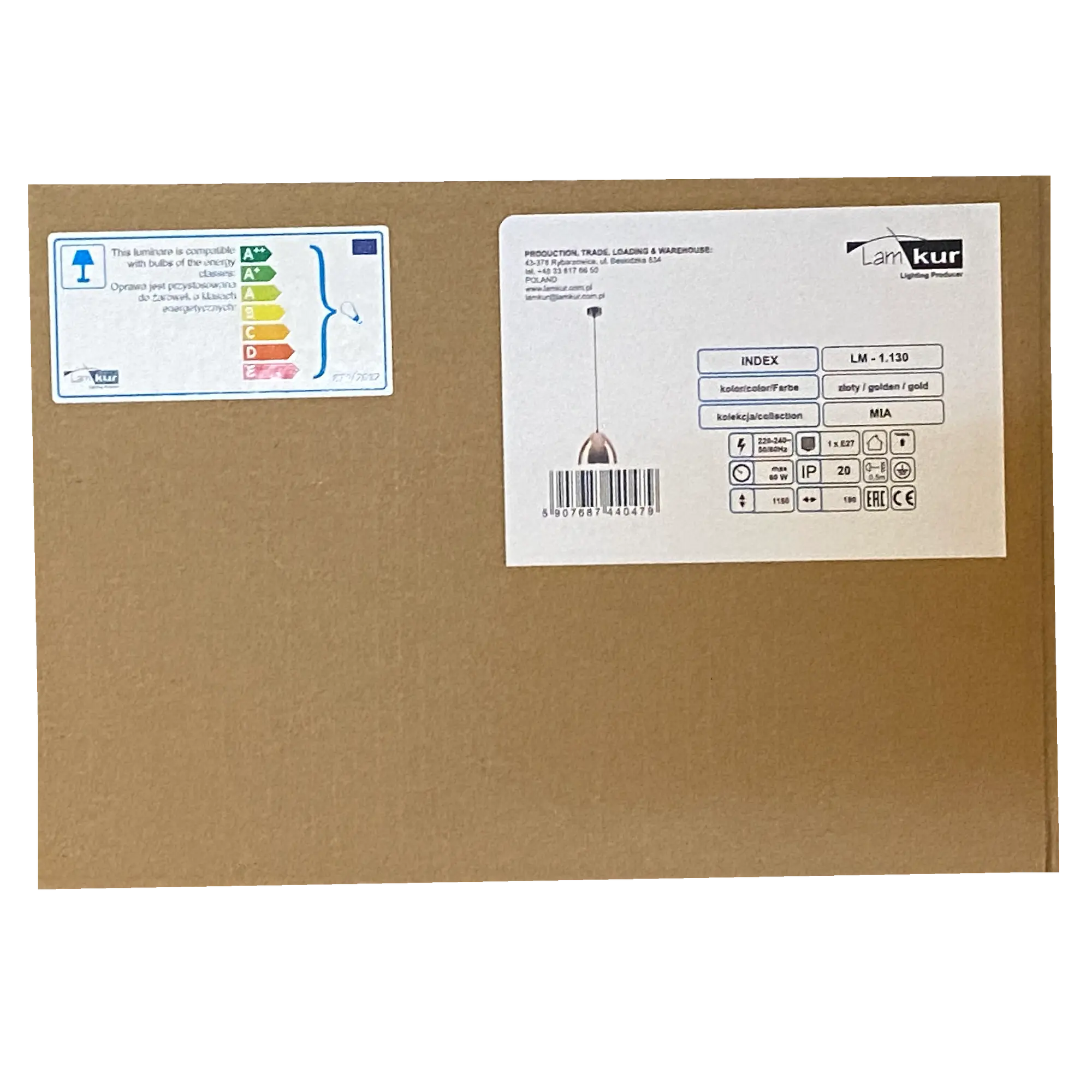 Żyrandol Mia E27 złoty Lamkur - 7