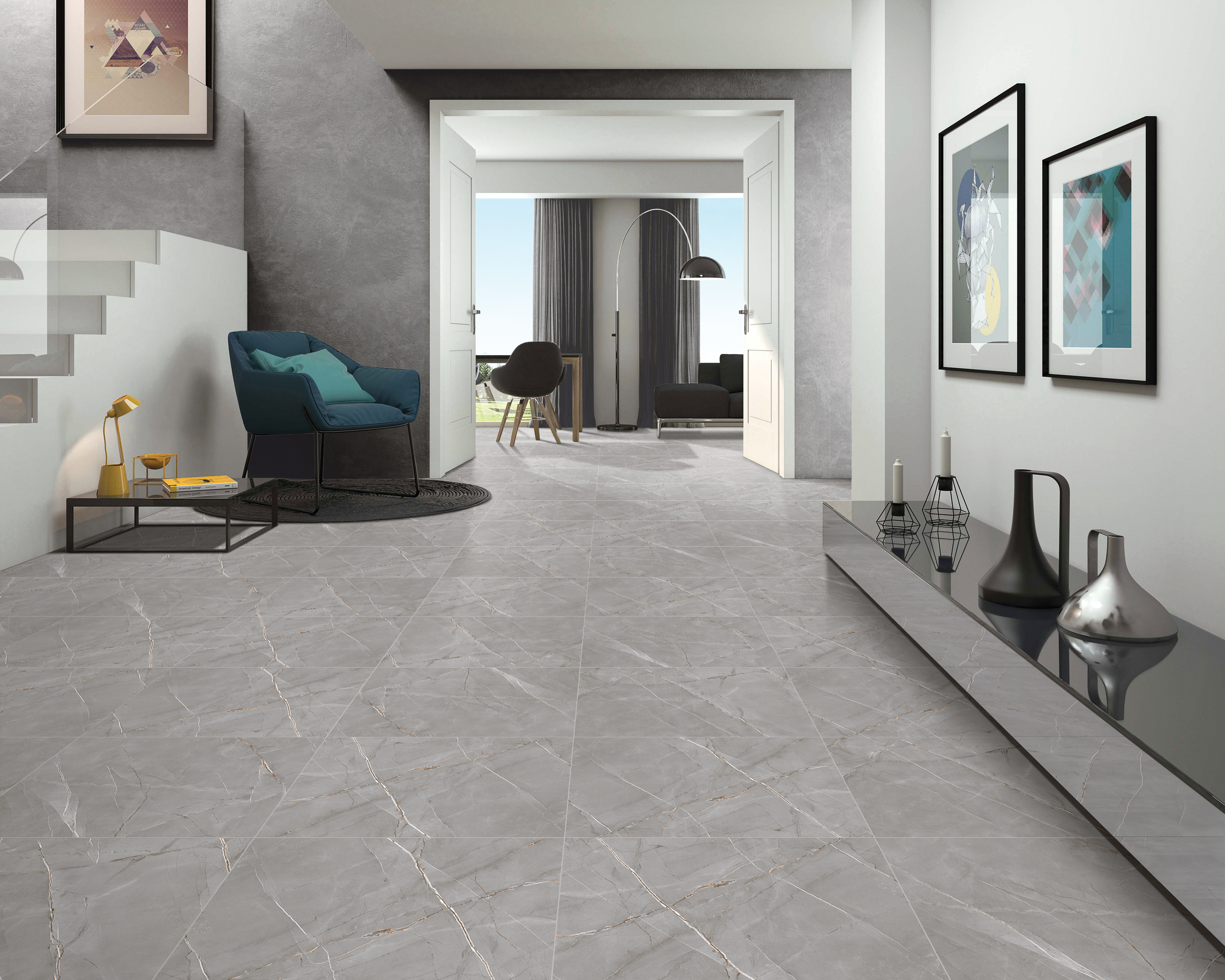 Gres szkliwiony Valencia Grey Carving 60x60 Egen - 3