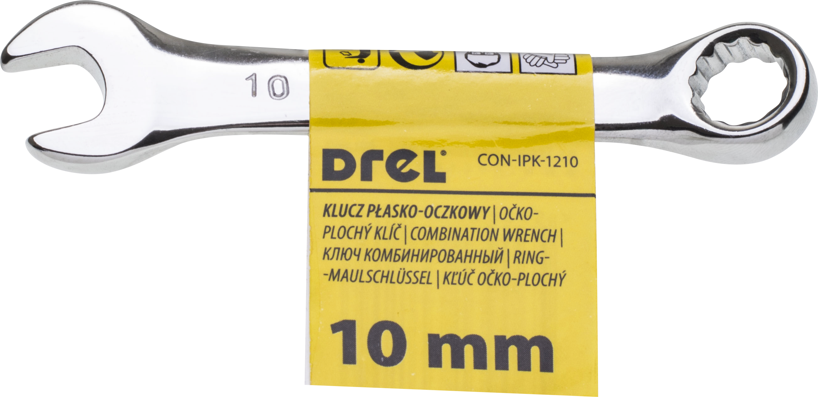 Klucz płasko-oczkowy 10 mm krótki Drel - 2