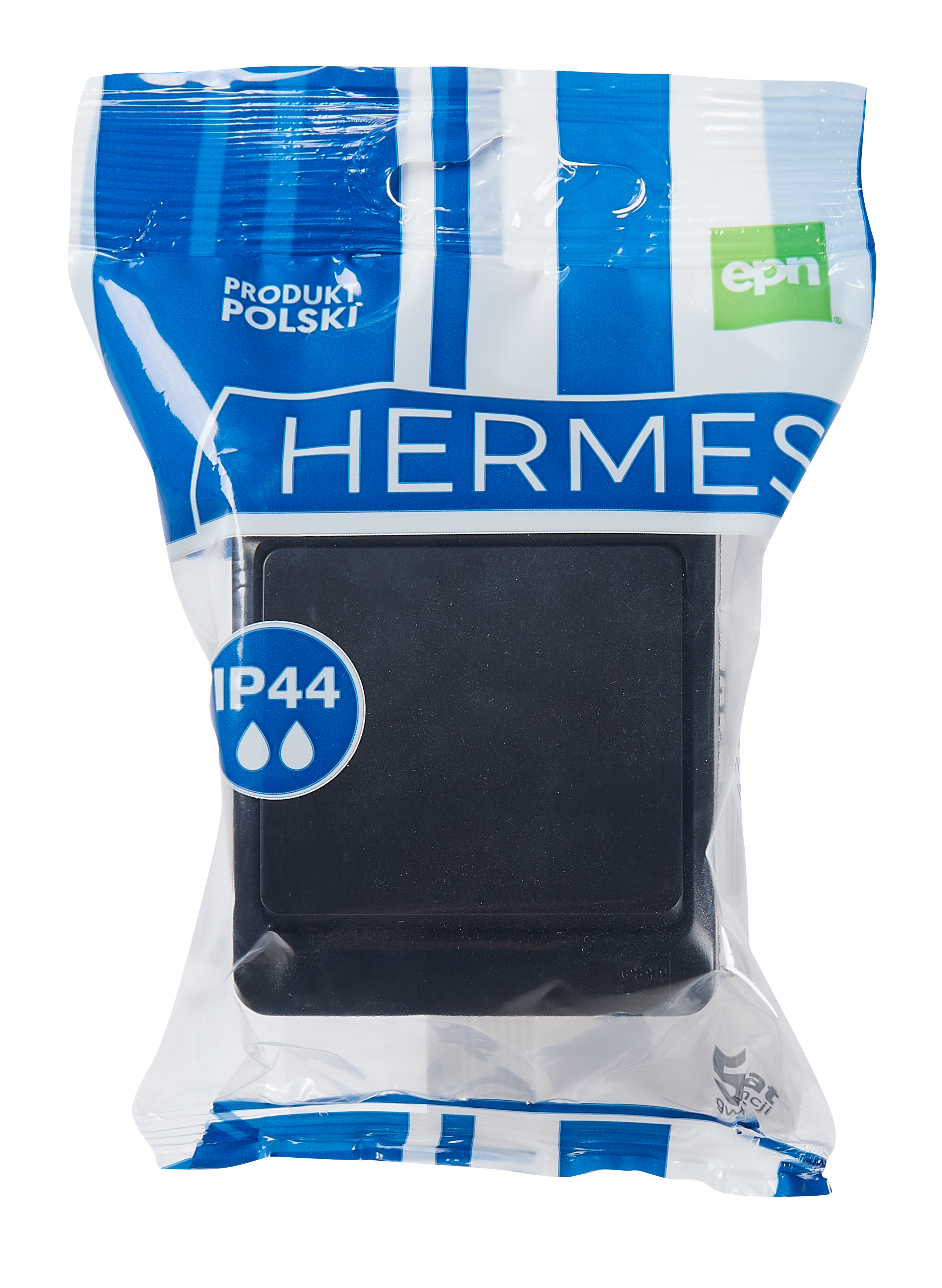 Włącznik pojedynczy schodowy Hermes IP44 czarny ELEKTRO-PLAST - 3