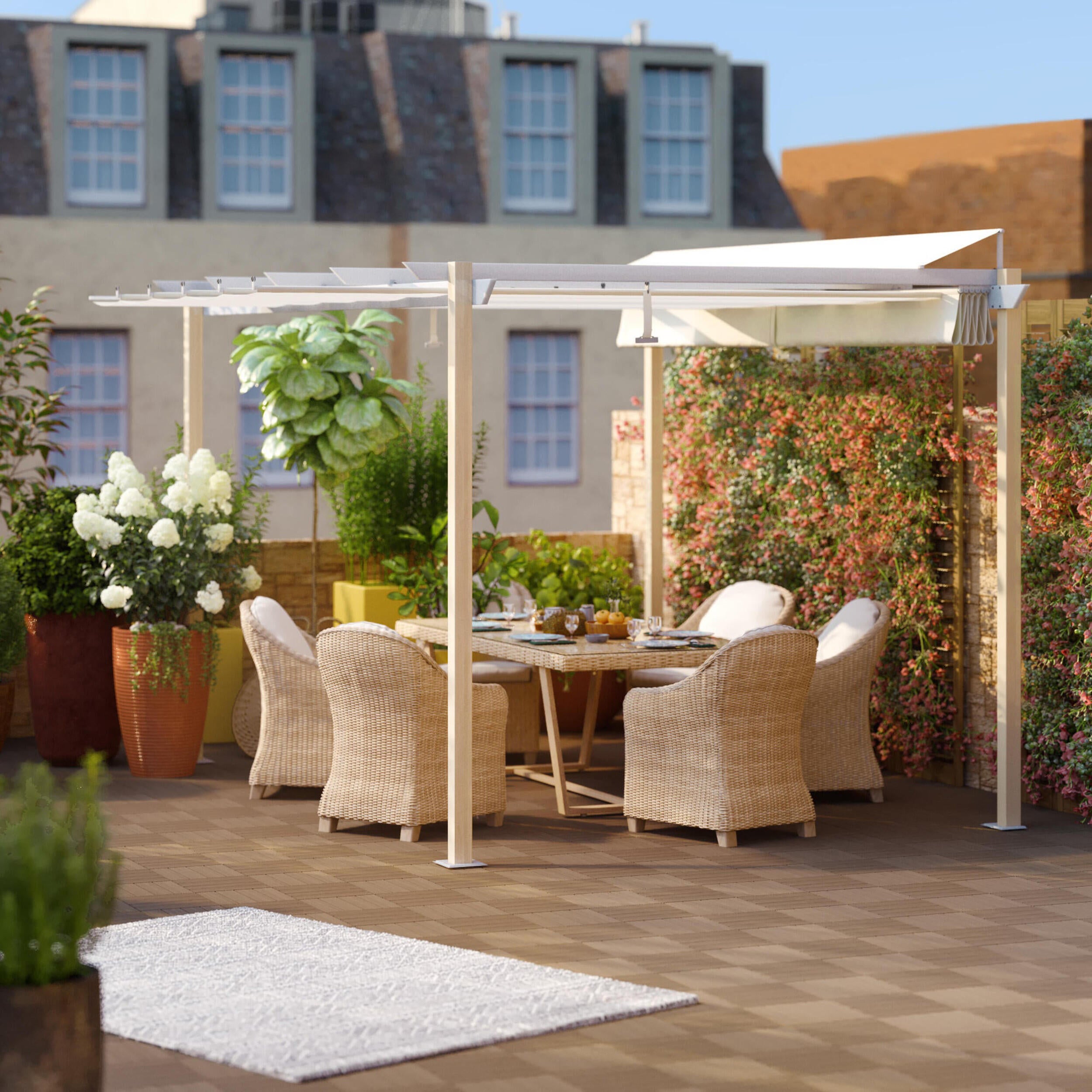 Pergola in alluminio effetto legno copertura mobile 3x4m - Omega NATERIAL - 4