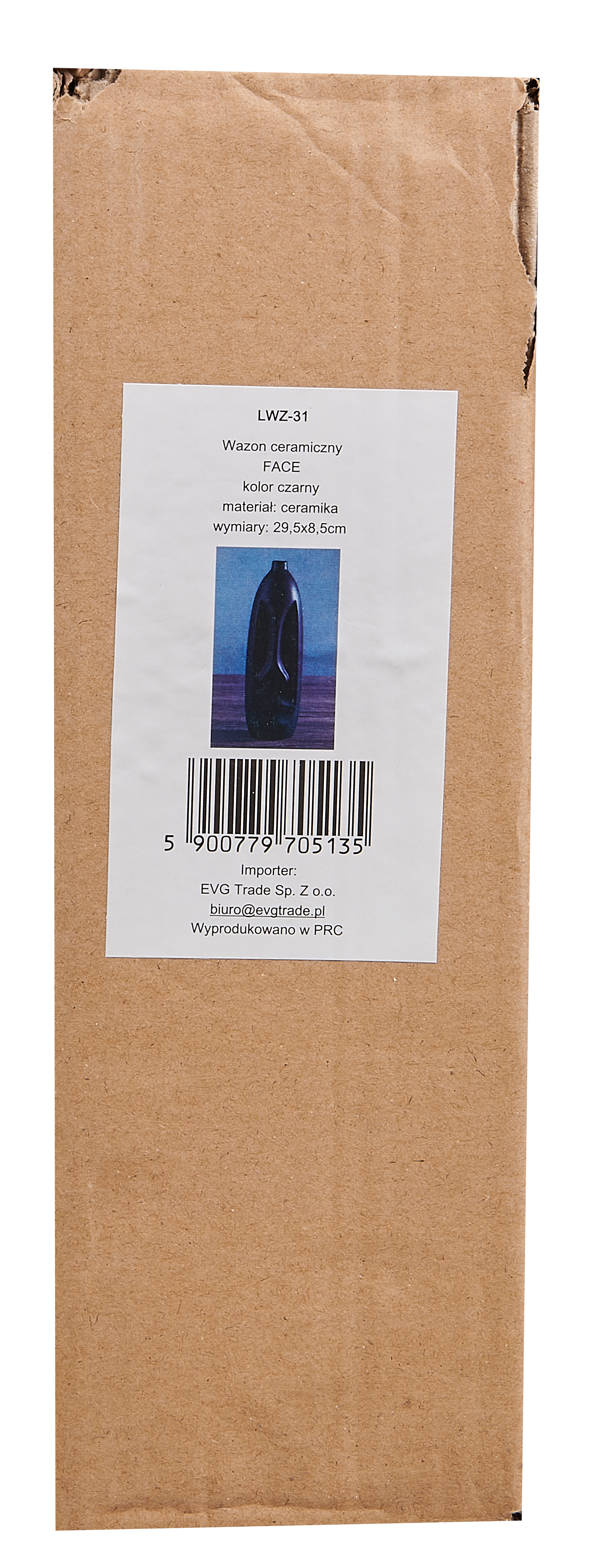 Wazon ceramiczny Face czarny wys. 29 cm - 4
