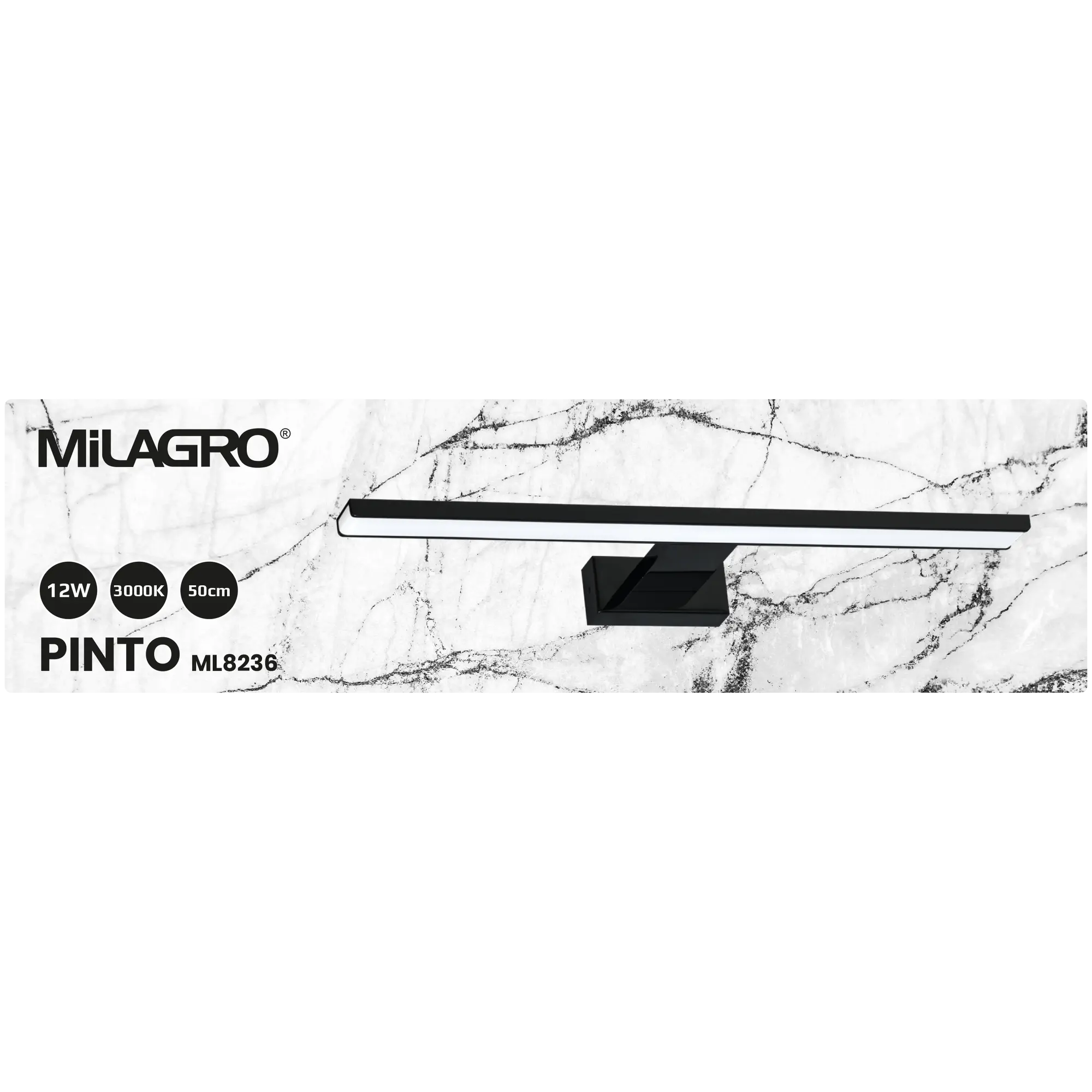 Kinkiet galeryjka Pinto 50 cm czarna 700 lm LED Milagro - 5