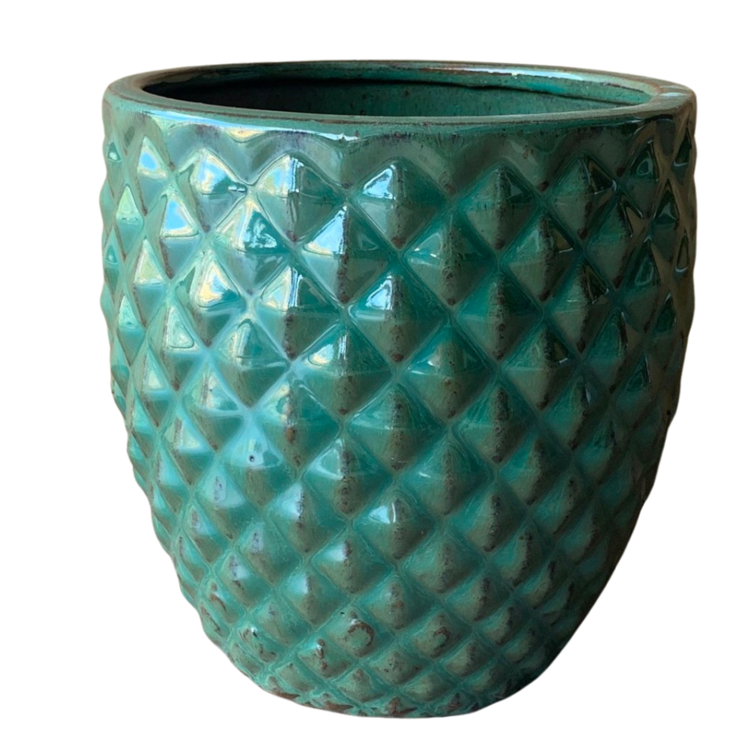 Donica szkliwiona Porto śr.34 cm zielona