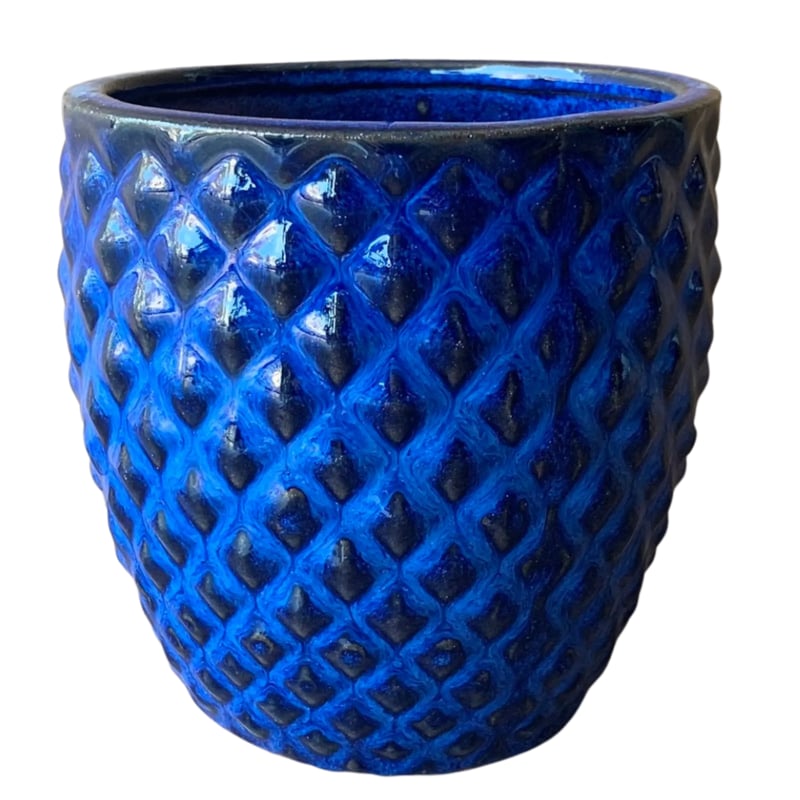 Donica szkliwiona Porto śr.34 cm niebieska