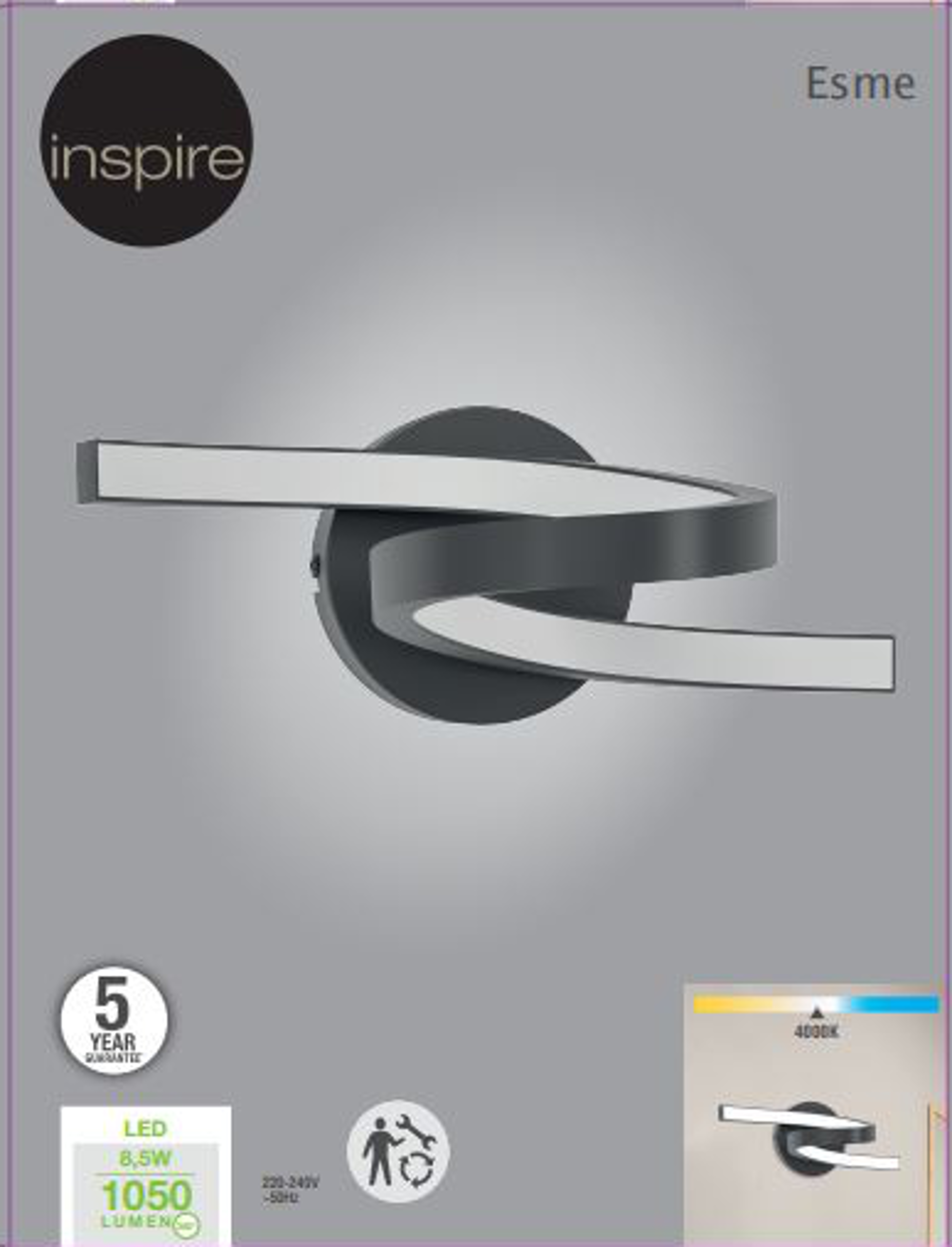 Kinkiet Esme czarny LED Inspire - 7
