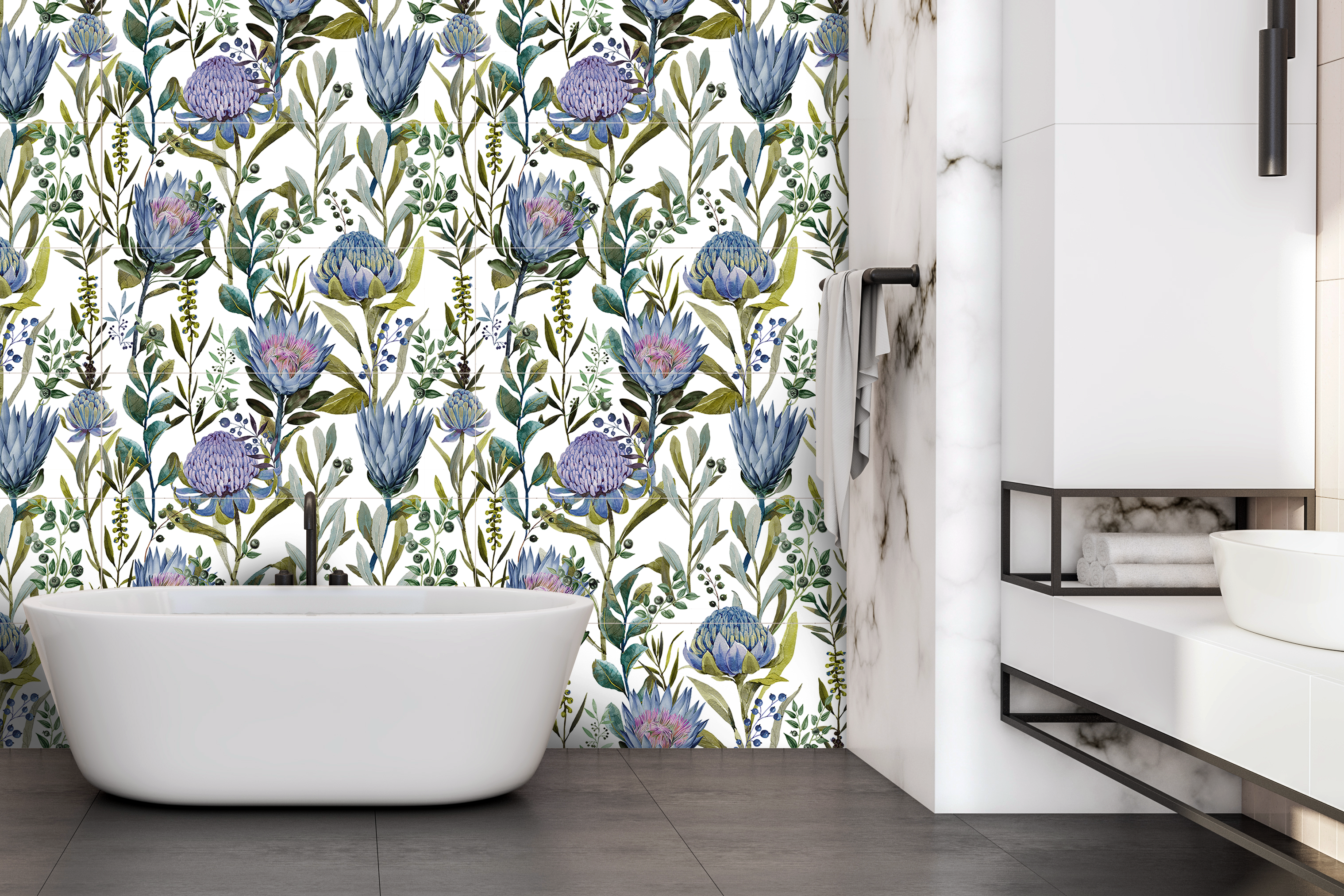 Dekor Flower Blue 89.4x90 - 2