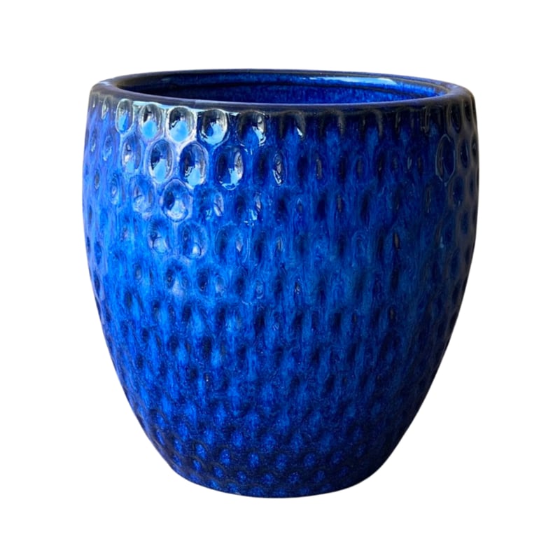 Donica szkliwiona Azurro śr.34 cm niebieska