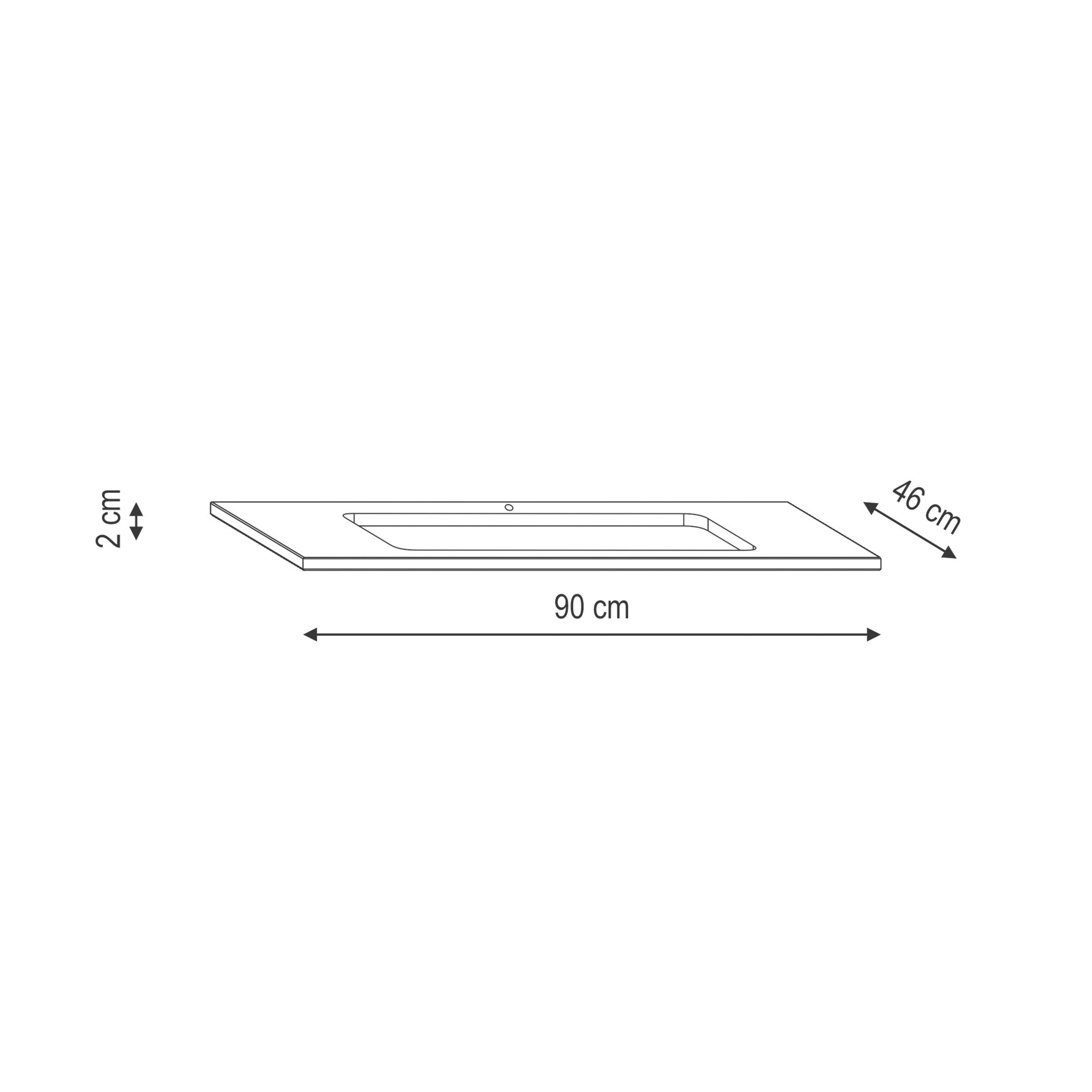 Top per lavabo Loto L 90 x H 2 x P 46 cm pietra serena pietra - 3