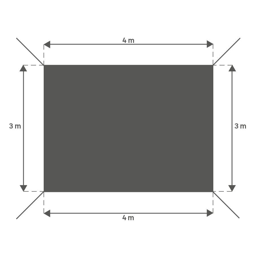 Vela ombreggiante rettangolare bianco 300 x 400 cm - 6