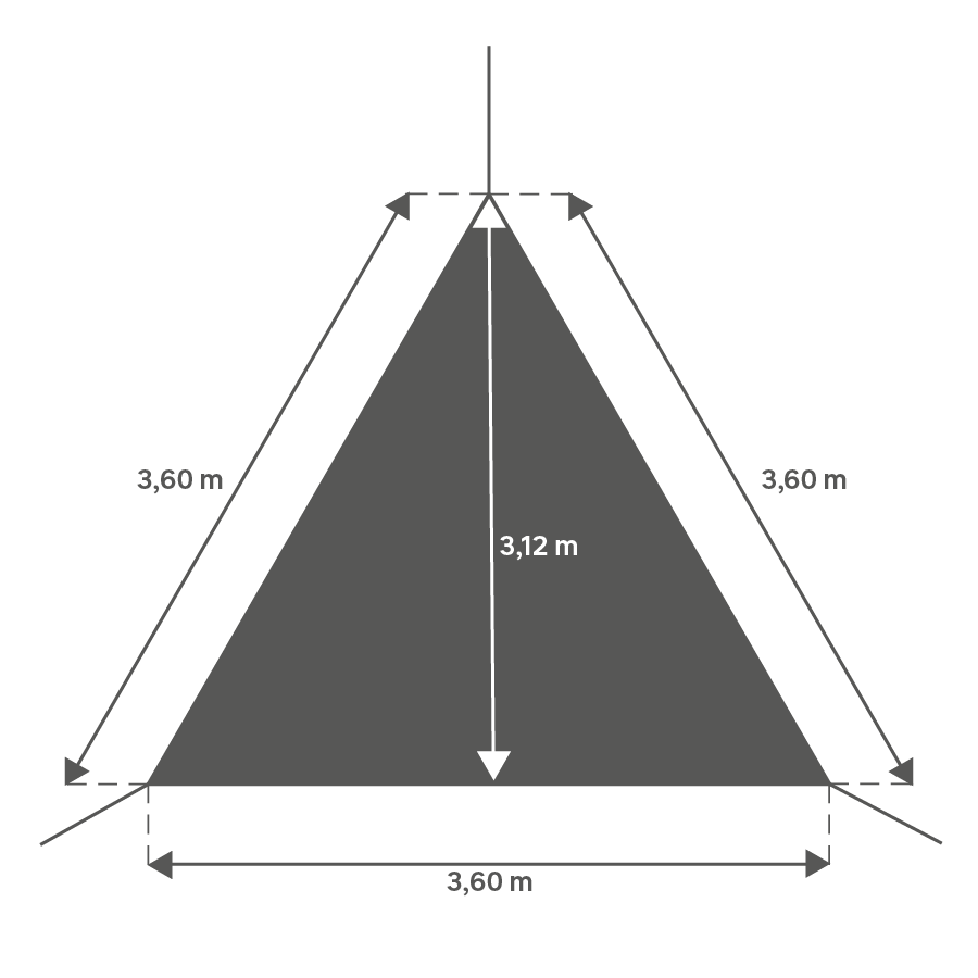 Voile d'ombrage triangulaire bleu laguna L.360 x l.360 cm - 5