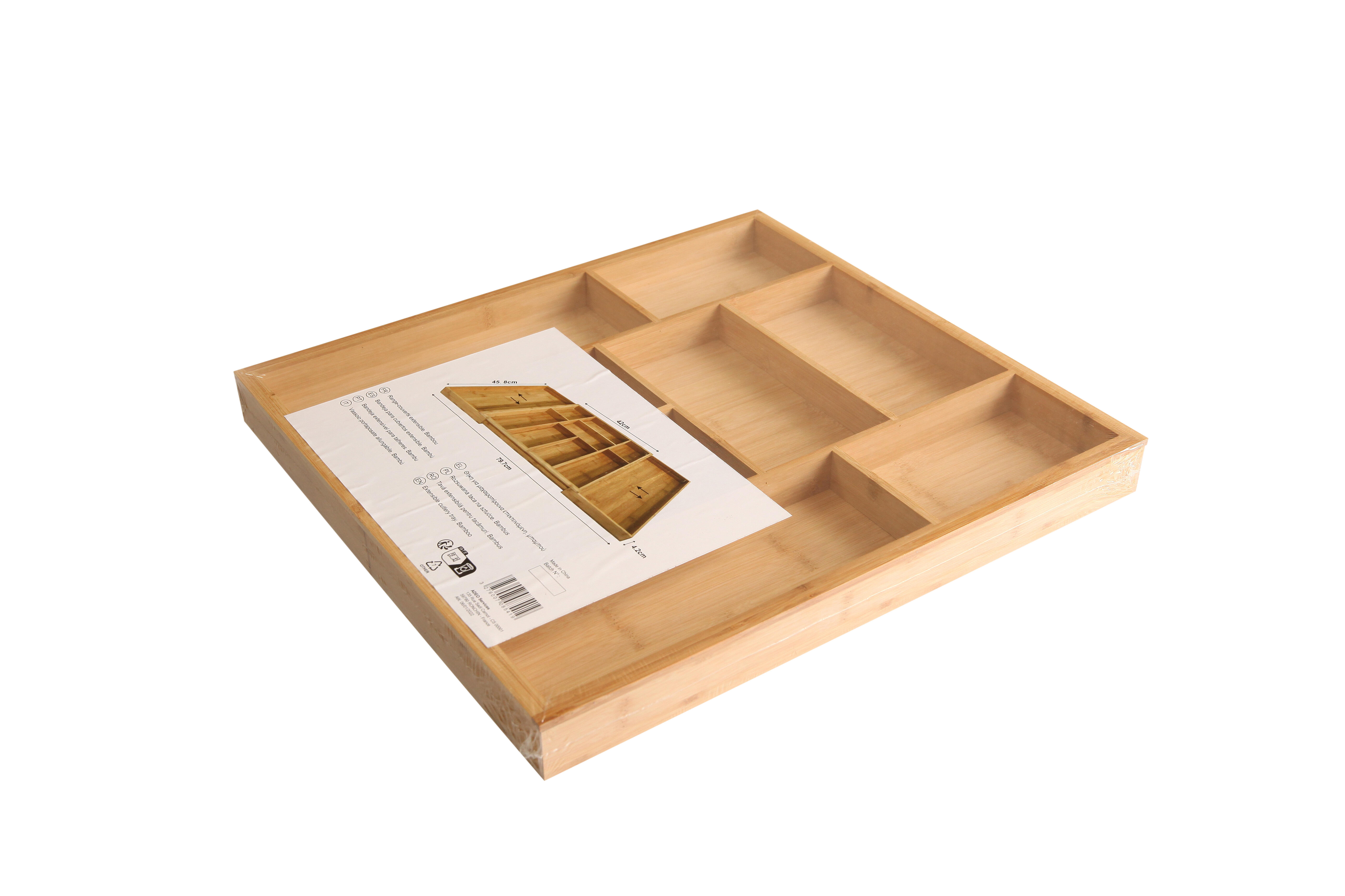 Range-couverts extensible bambou l.42 x P.45.8 cm x H.4.2 cm - 9