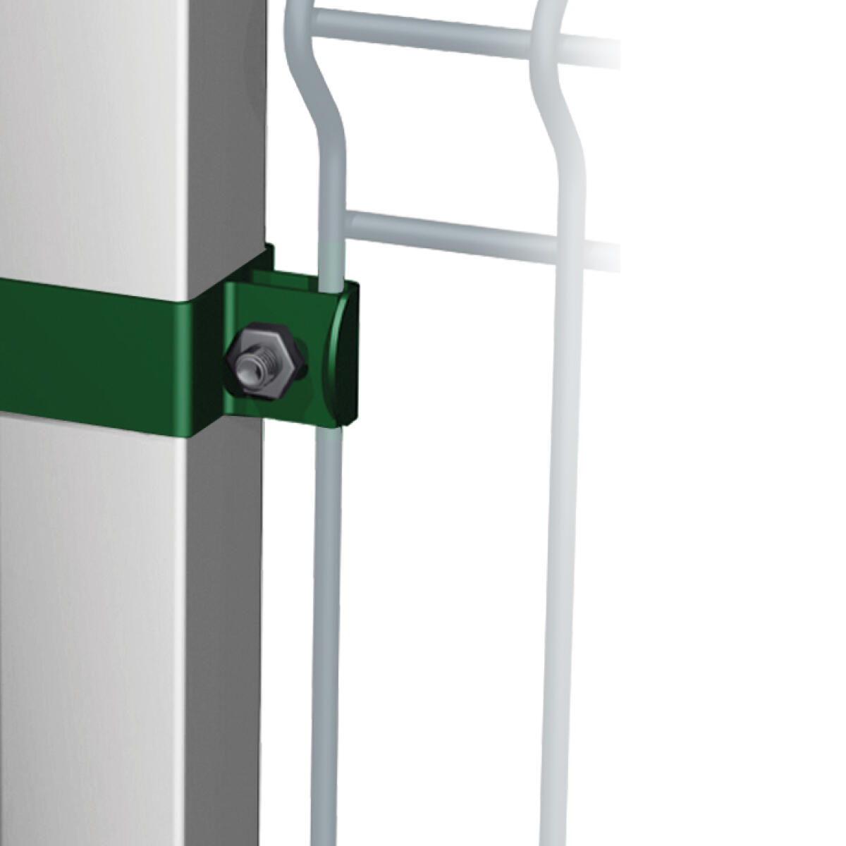 Collare di fissaggio per rete metallica in acciaio verde FERRO BULLONI Semplice quadrato L 5 x L 5 x H 3.5 cm - 2