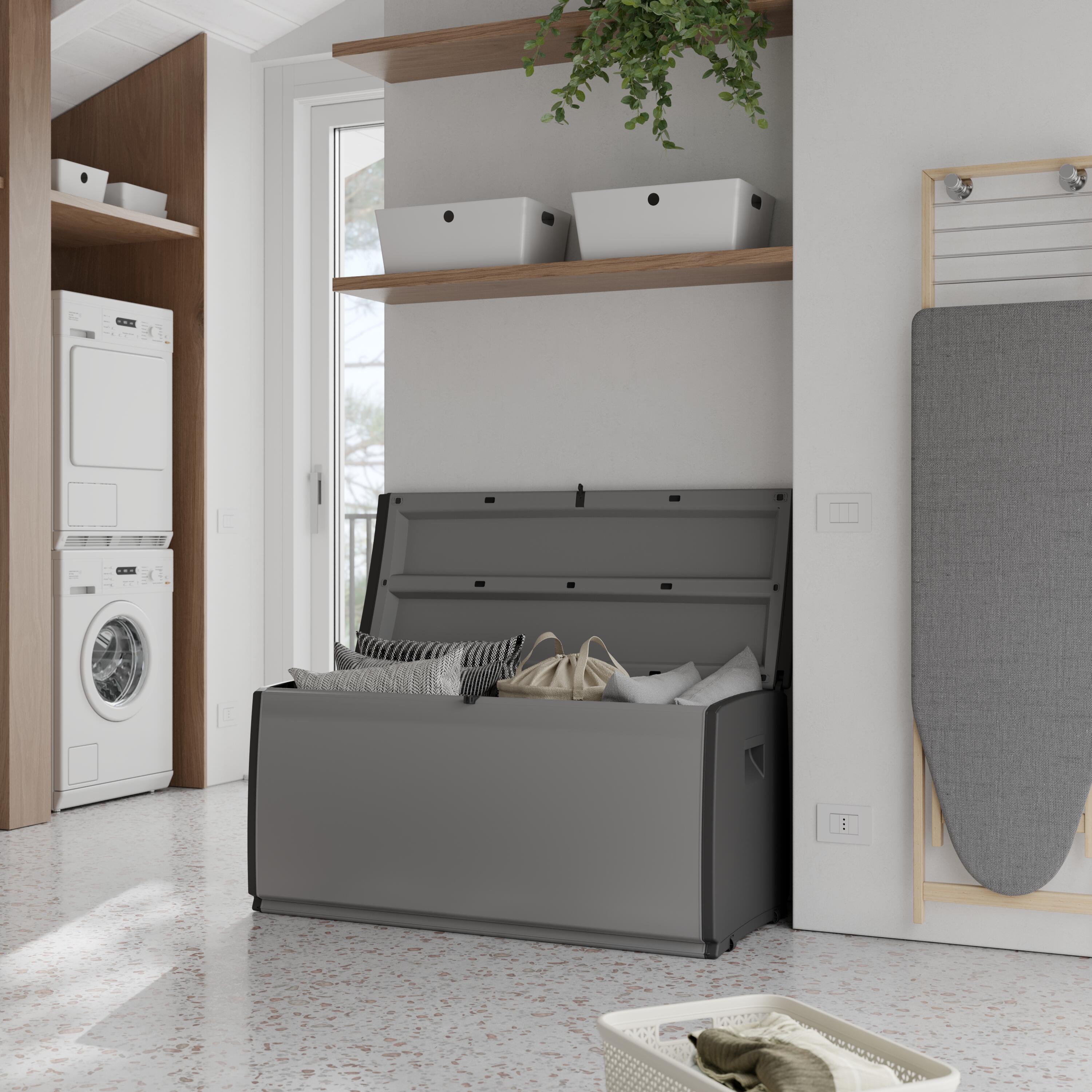 Baule panchina SPACEO Exellence in resina grigio L 120 x H 57 x P 54 cm - 5