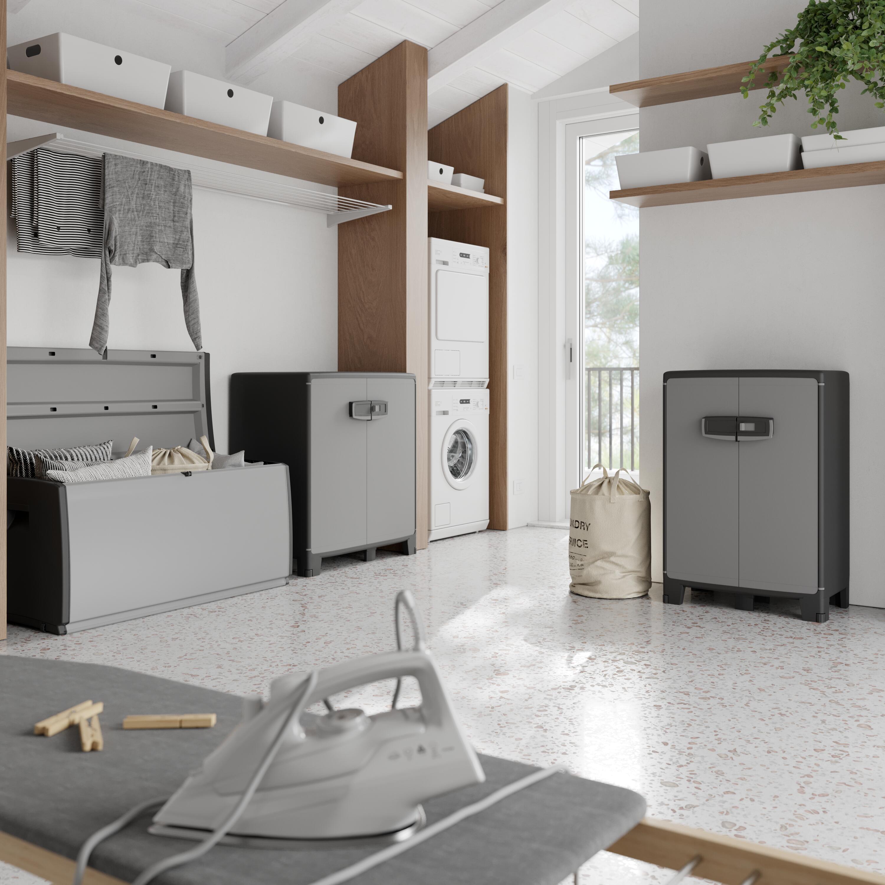 Baule panchina SPACEO Exellence in resina grigio L 120 x H 57 x P 54 cm - 3