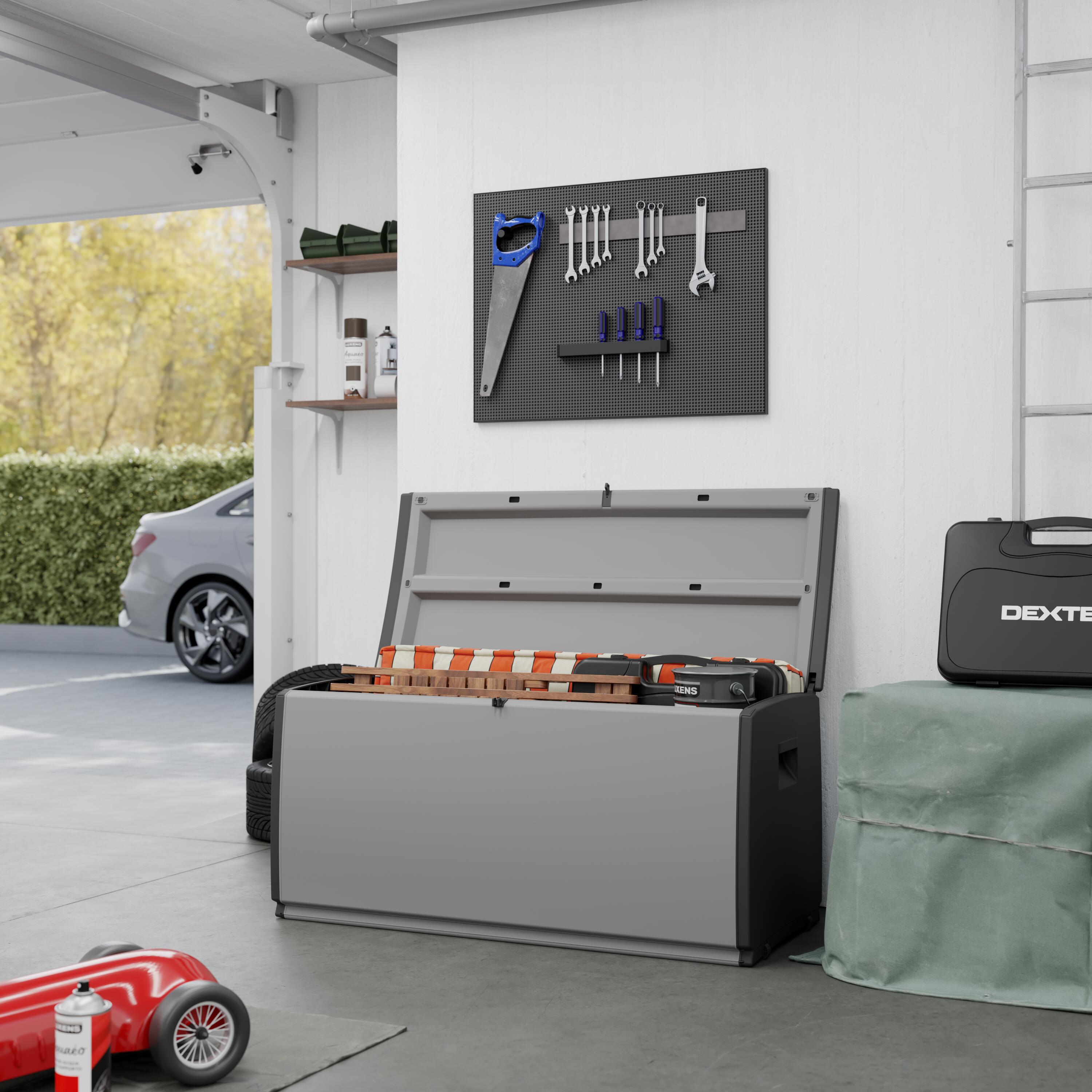 Baule panchina SPACEO Exellence in resina grigio L 120 x H 57 x P 54 cm - 4