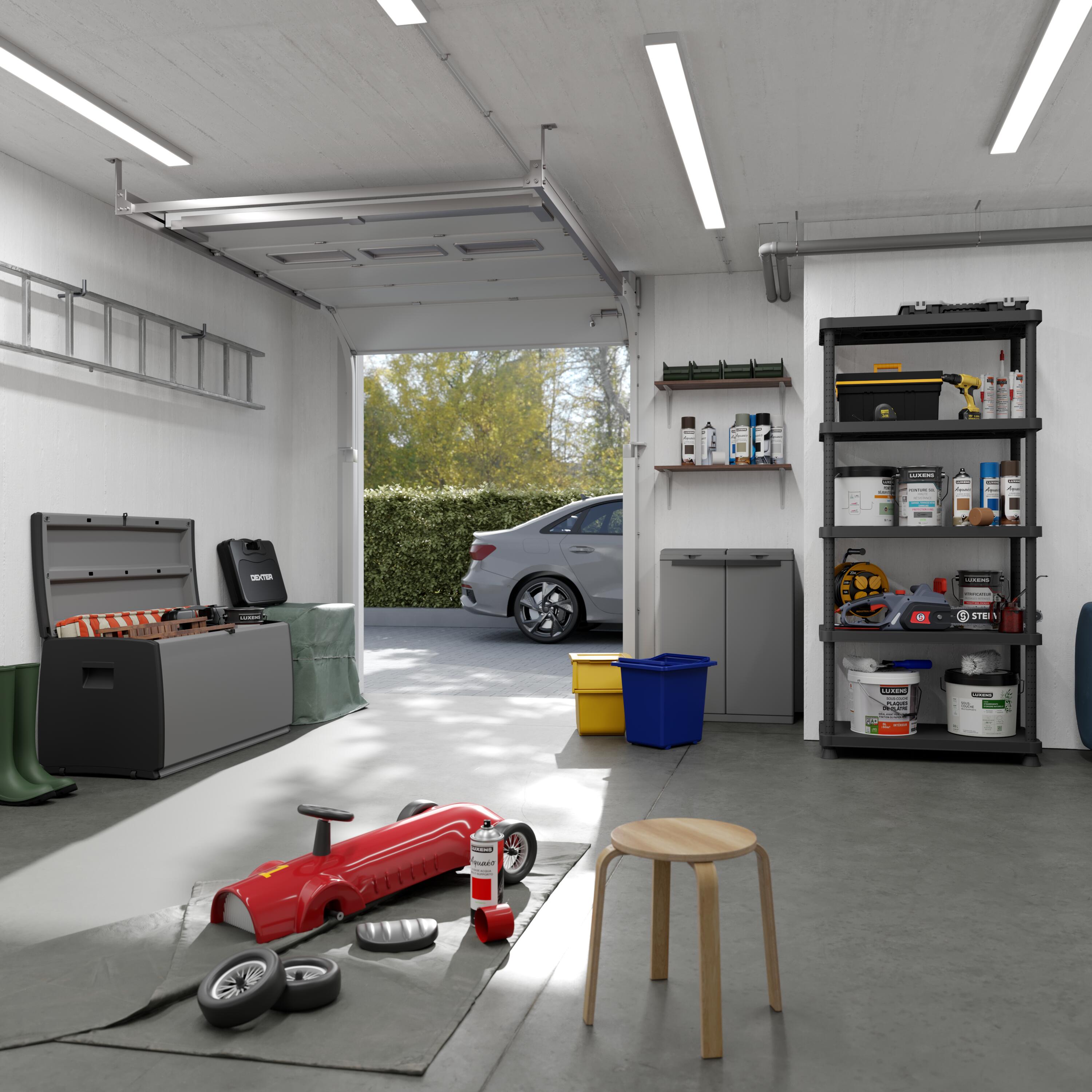 Armadio basso Excellence SPACEO in polipropilene, nero L 65 x H 93 x P 39 cm 2 ante, adatto per interno/esterno - 3