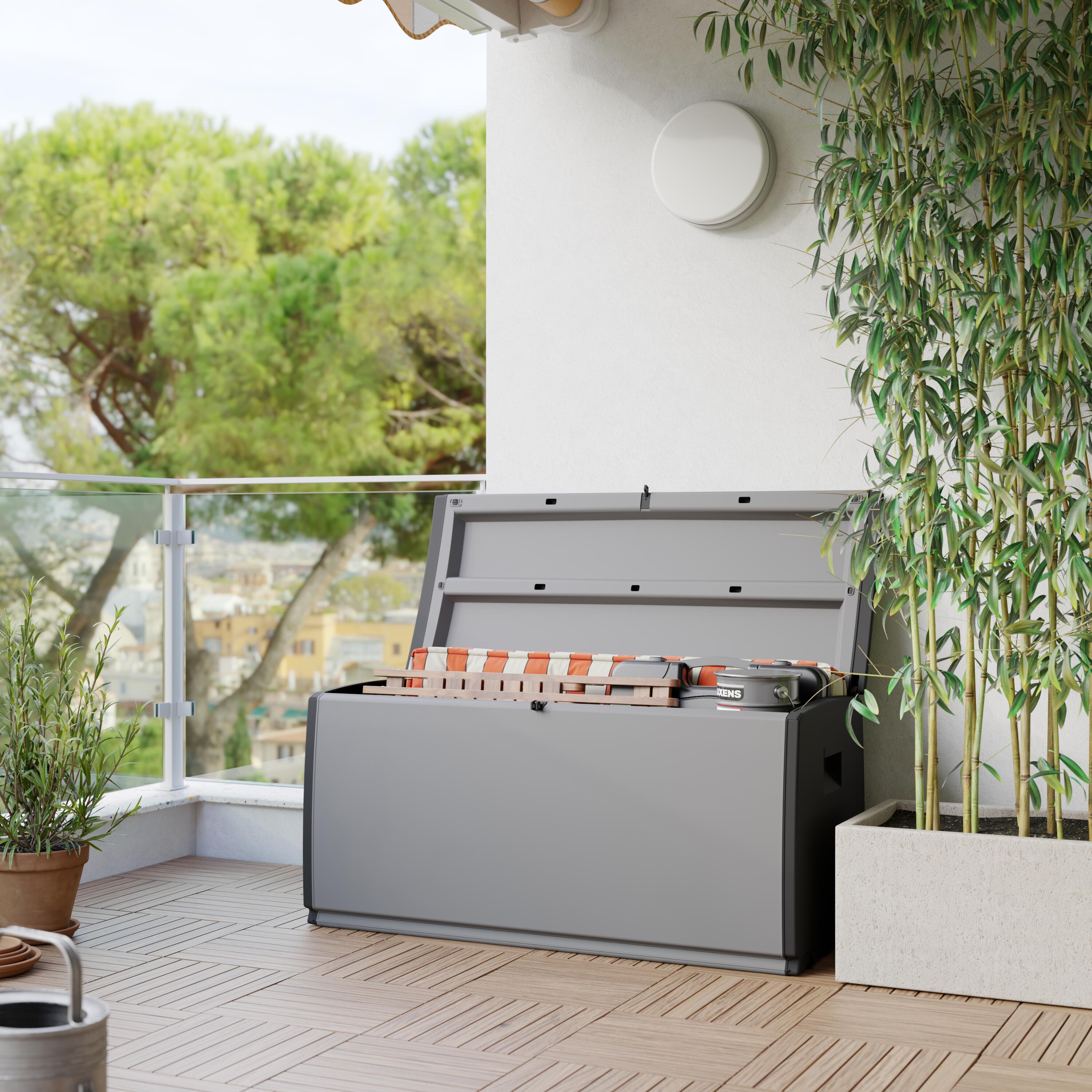 Baule panchina SPACEO Exellence in resina grigio L 120 x H 57 x P 54 cm - 6