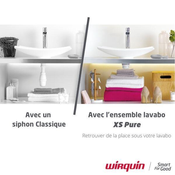 Ensemble bonde et siphon de lavabo WIRQUIN XS PURE Quick-Clac - extra-plat  - D32mm