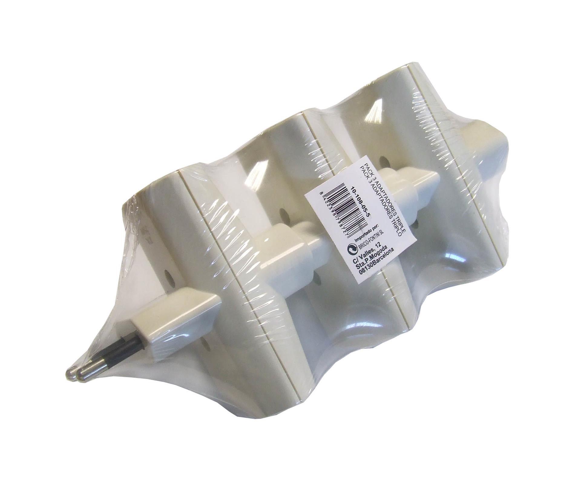 Pack 3 fichas triplas 10A branco Brico Fontini - 2