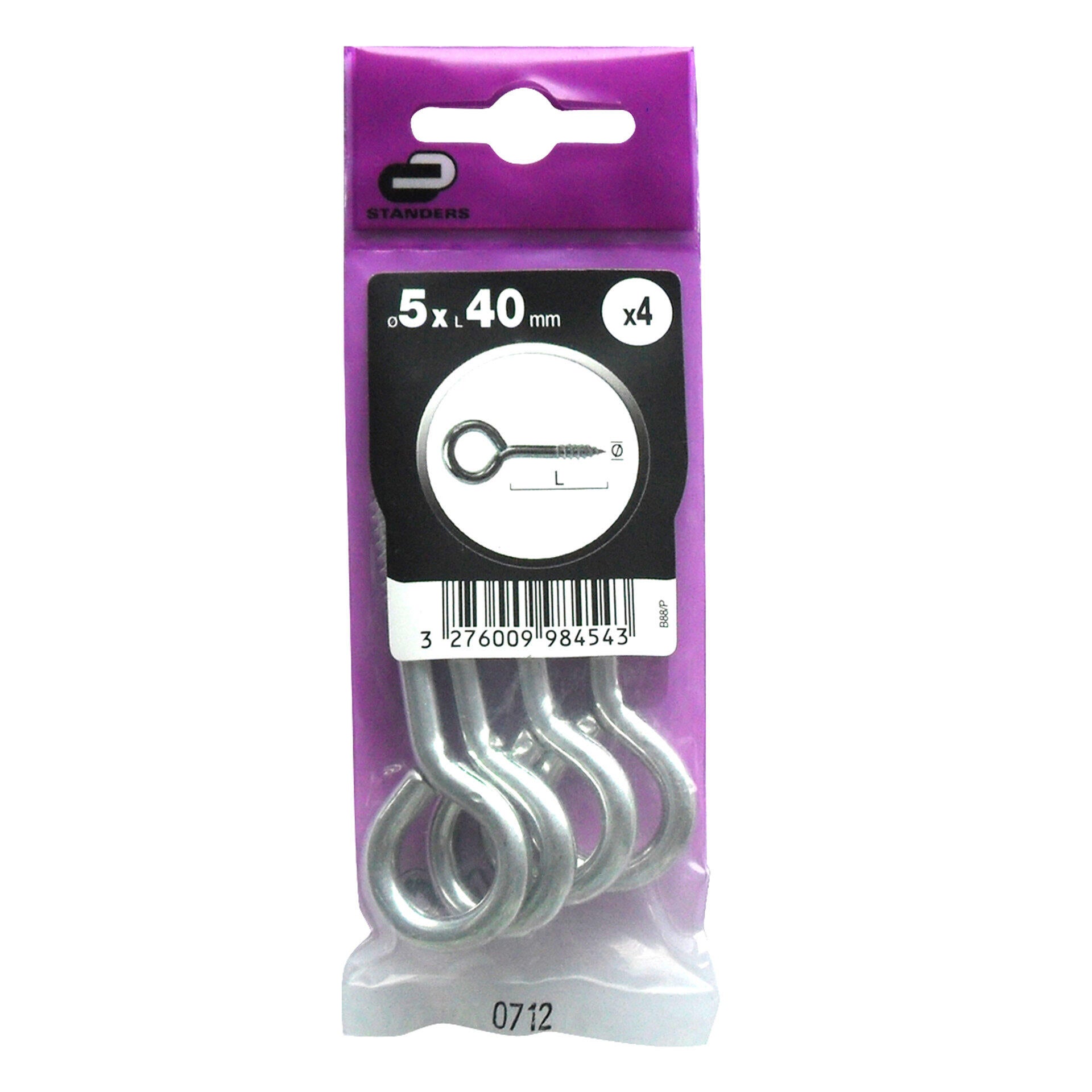 4 pitões fechado aço zincado 5x40 mm Standers - 2