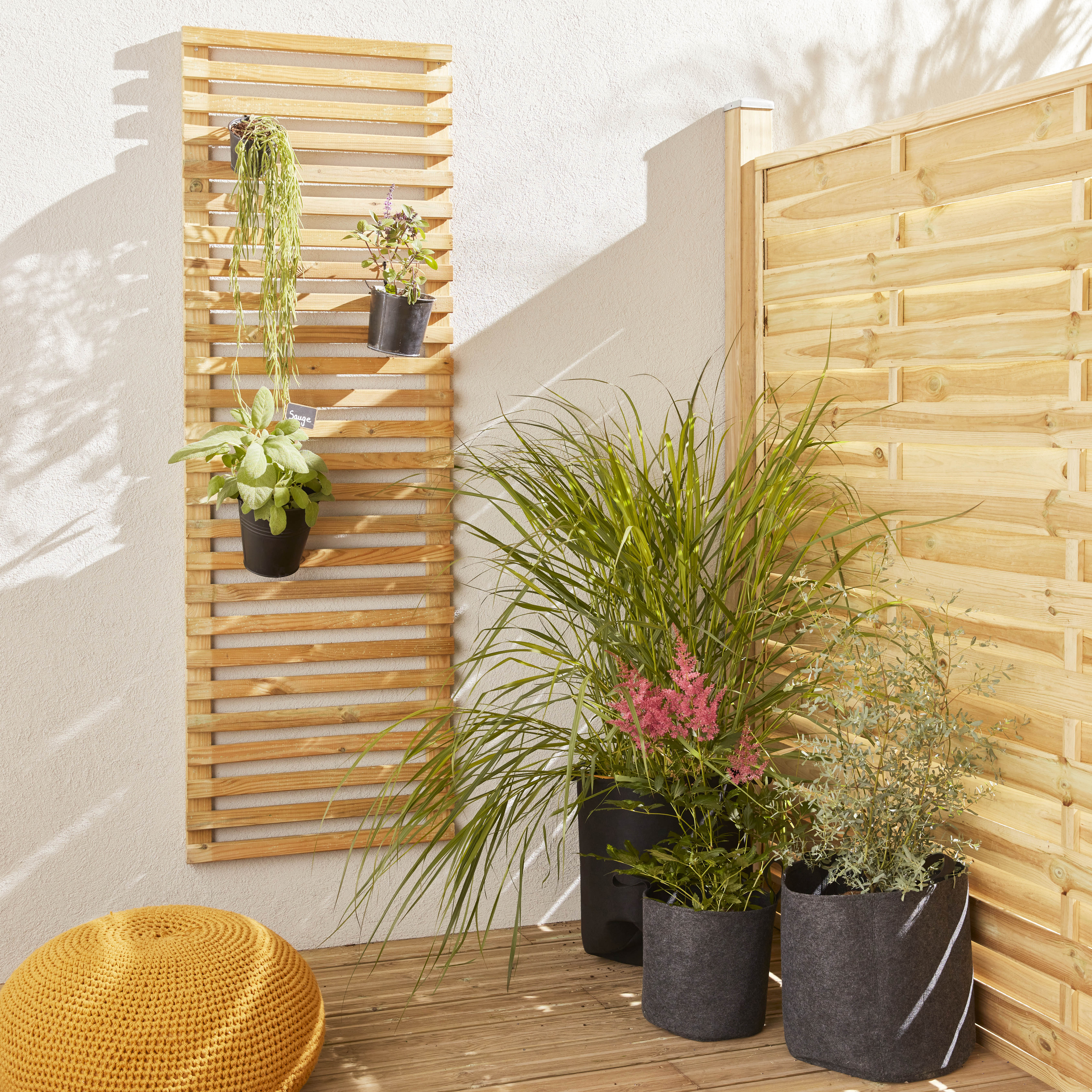 Celosía fija de madera Horizon 180x60 cm y espesor 40 mm - 2