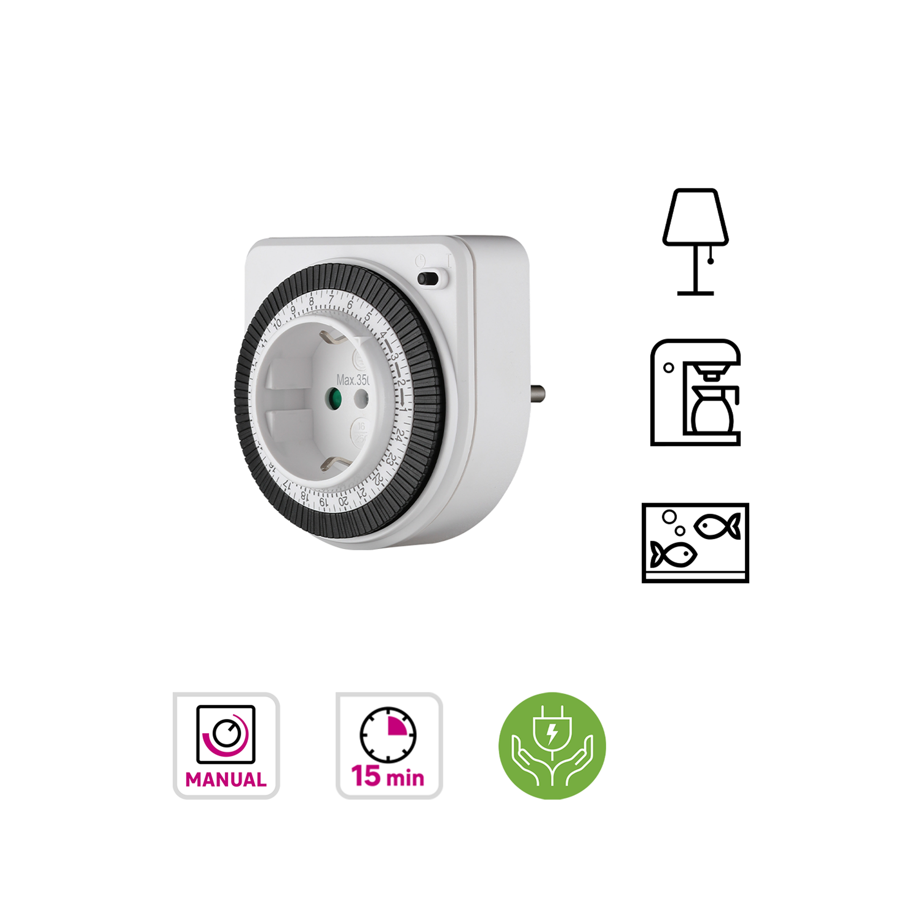 Programador analógico LEXMAN compacto en color blanco - 3