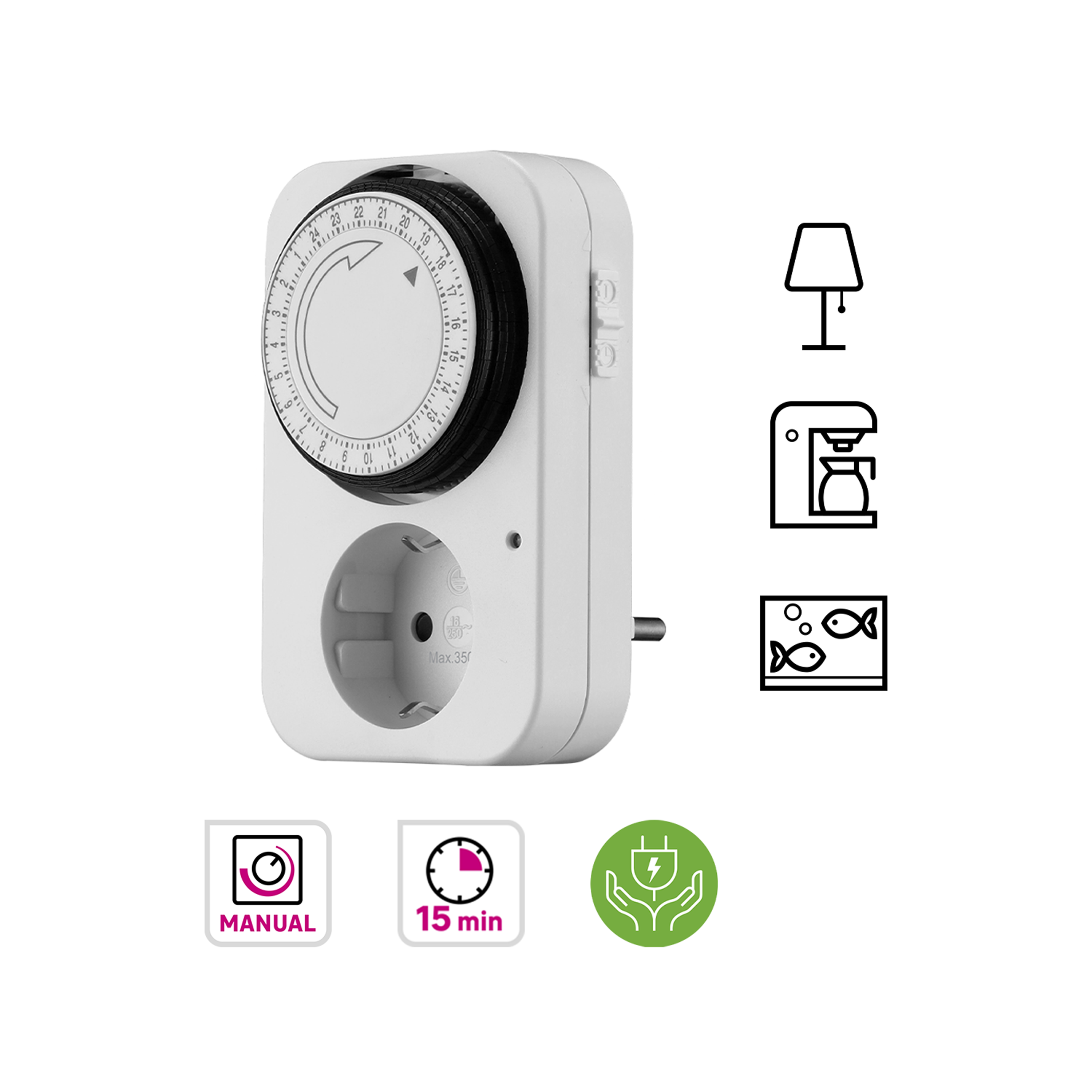 Programador analógico diário máx. 3500W branco LEXMAN - 7