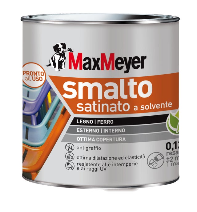 Vernice da esterno per ferro MAXMEYER smalto a solvente verde muschio ral6005 satinato, 0.125 l
