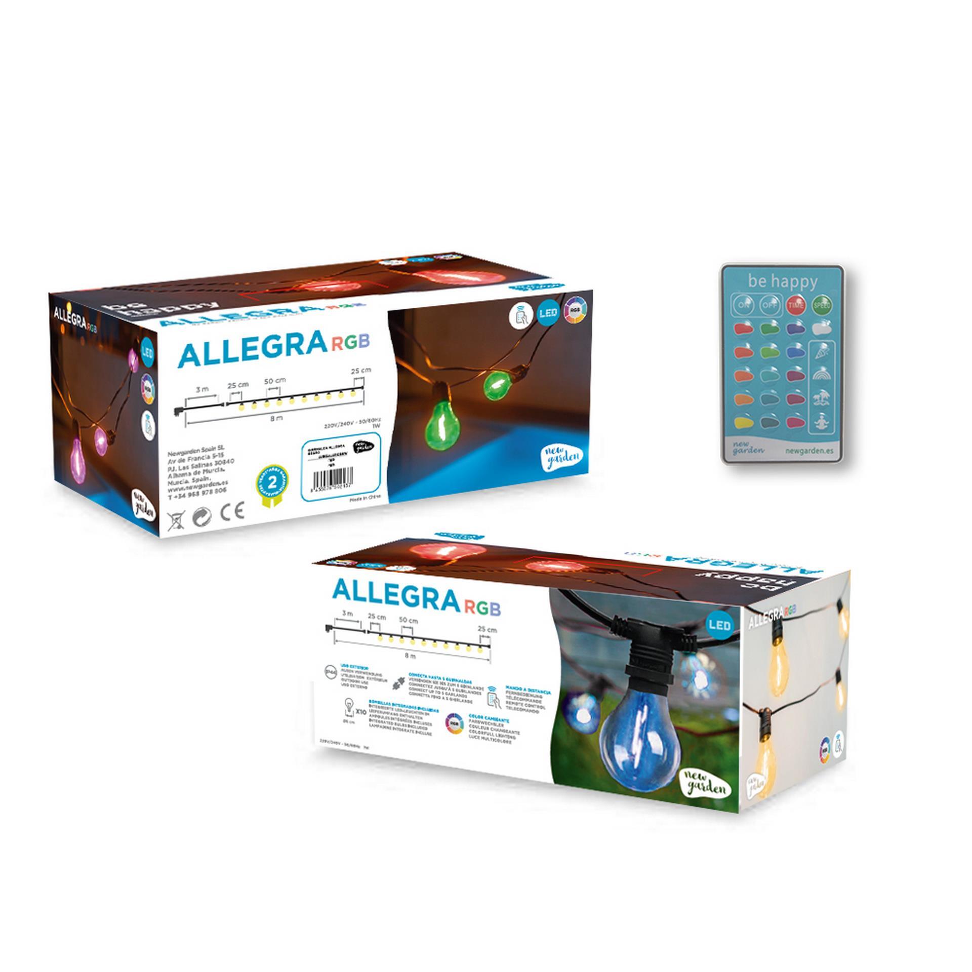 Grinalda solar Allegra  IP44 4.5LM 10 luzes RGB com comando - 8