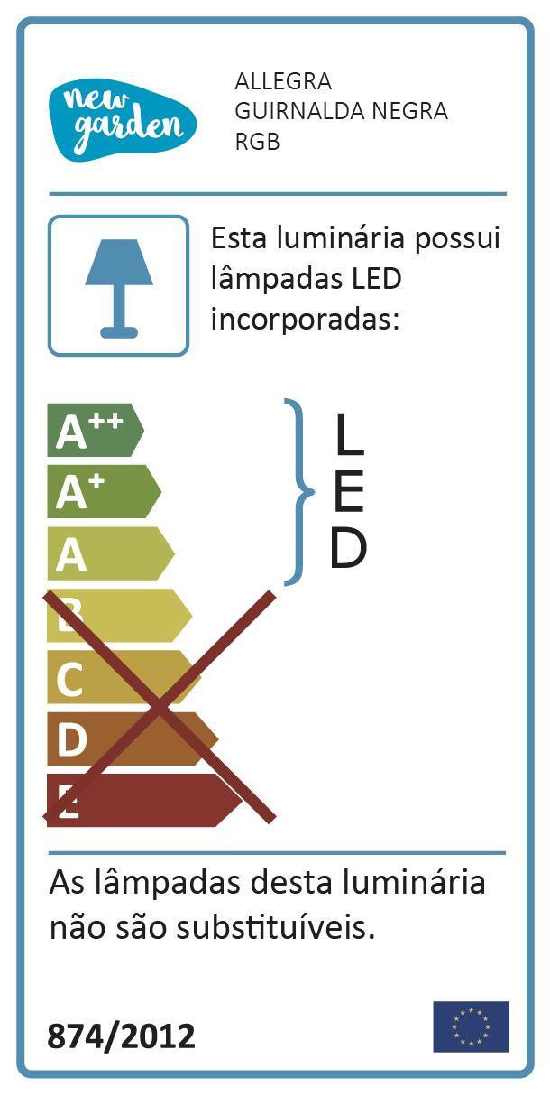 Grinalda solar Allegra  IP44 4.5LM 10 luzes RGB com comando - 5