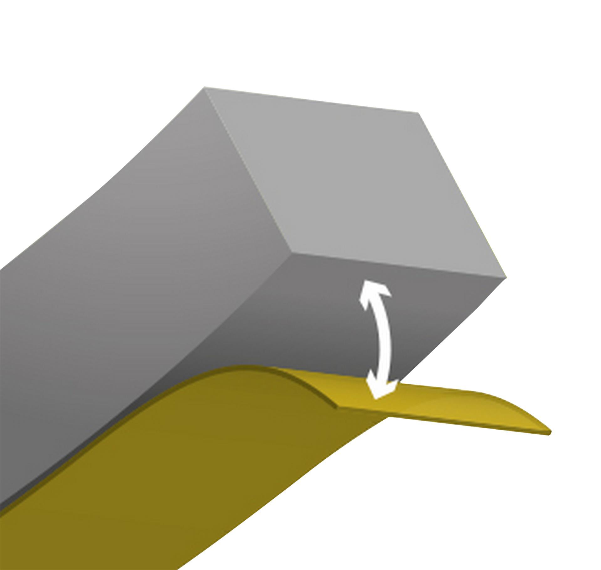 Burlete para puertas de garaje  AXTON adhesivo en color gris, 17 mm de anchura x 6 m de longitud. Impide el paso del agua.  Perfil junta para espacio grande. Recortable. Tipo de instalación encolado.  - 3