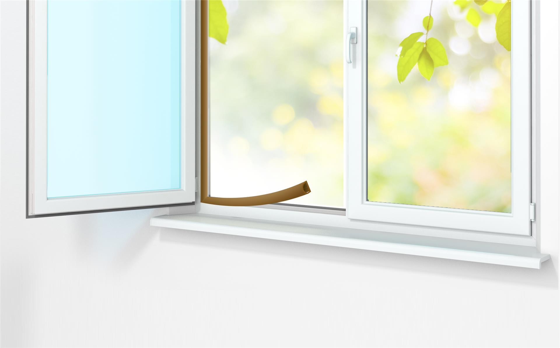 Guarnizione isolante per porte e finestre D adesiva strip AXTON, marrone 6 mt  L 9 x Sp 6 mm - 3