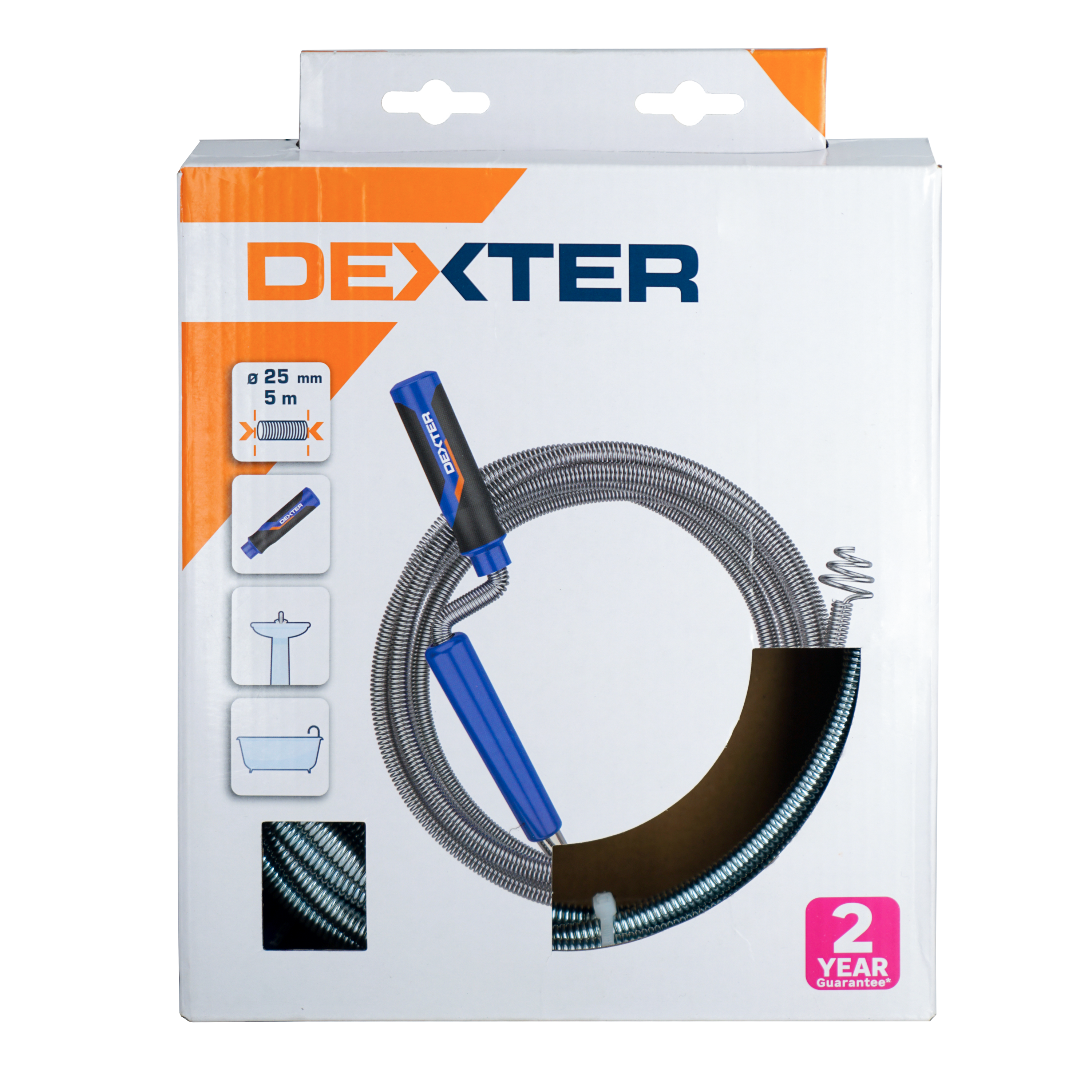 Sprężyna kanalizacyjna 25 mm x 5 m DEXTER