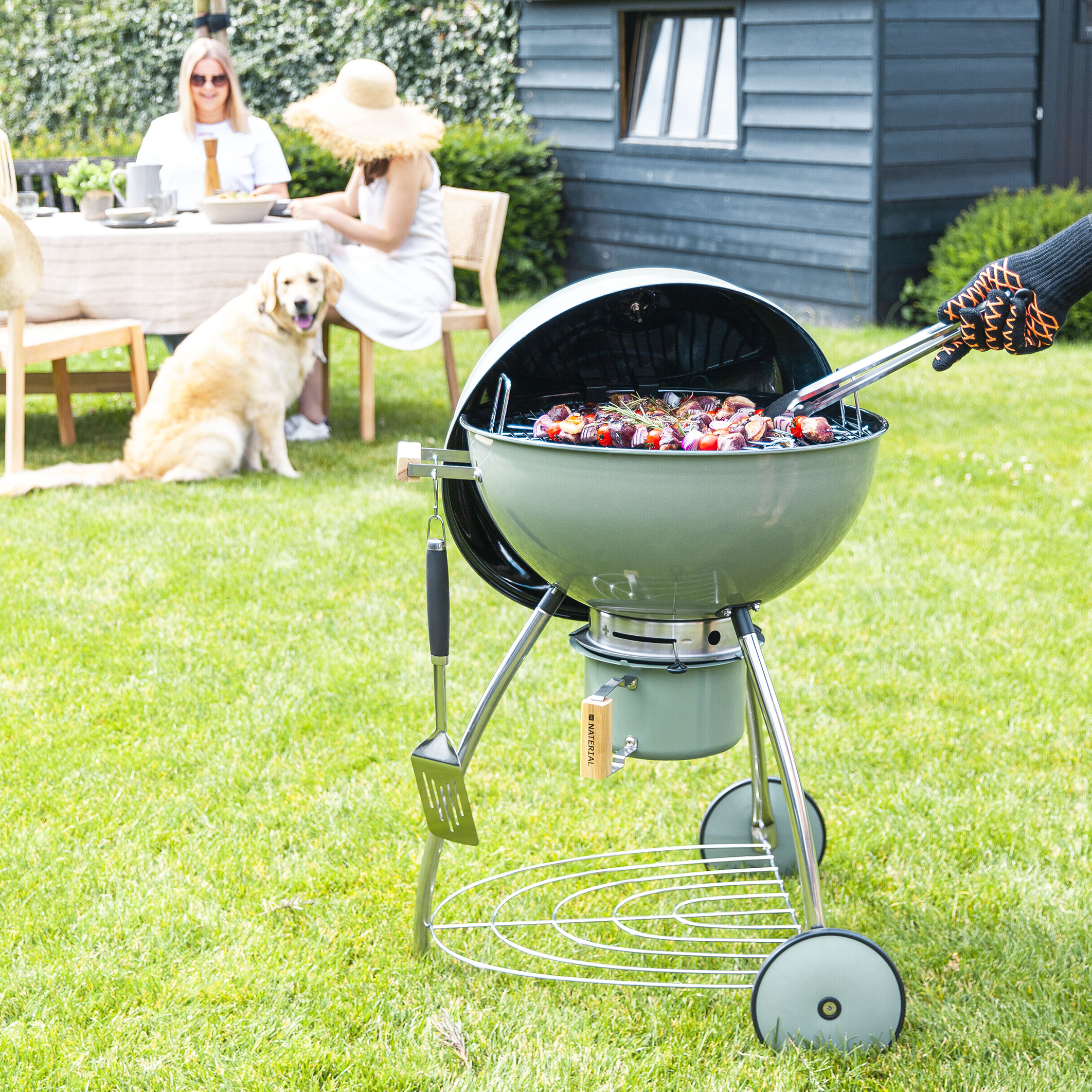 Grill węglowy okrągły 54.5cm Phoenix Beta II zielony Naterial - 2