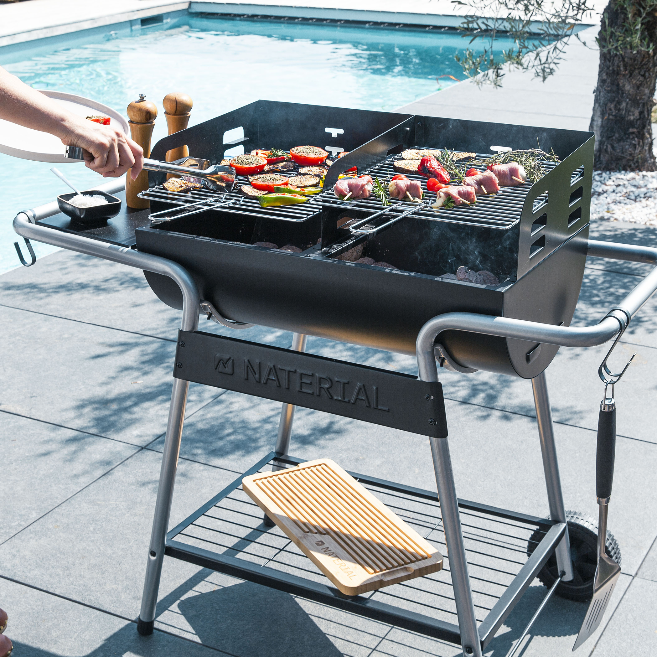 Barbacoa de carbón naterial icarus alpha ii recomendada para 10 personas