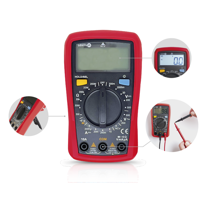 Recursos do multímetro Lexman