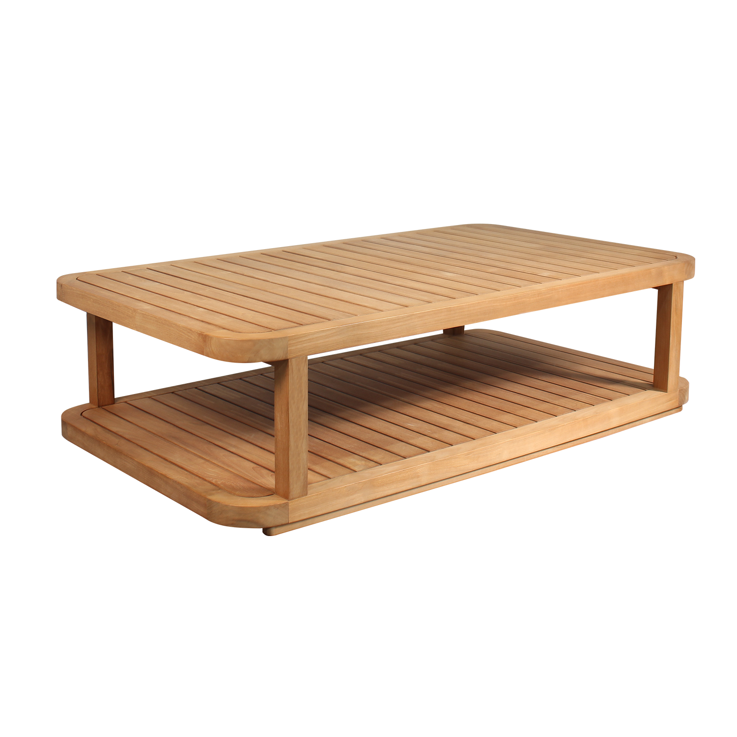 Mesa auxiliar de jardín naterial equateur de teca de 140x80 cm