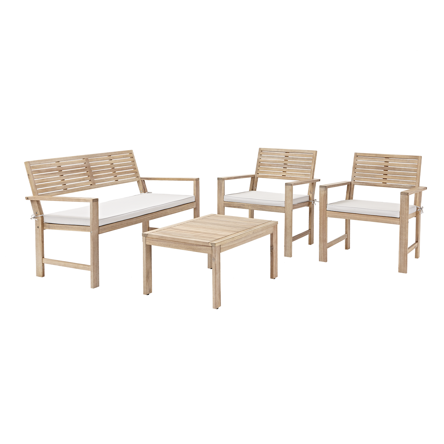 Salotto da giardino Solis NATERIAL in n/a marrone con cuscini in poliestere beige per 4 persone - 4