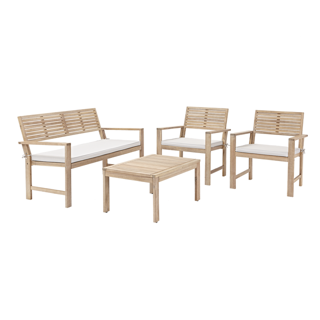 Salotto da giardino per 4 persone marrone Solis NATERIAL con cuscini in poliestere beige