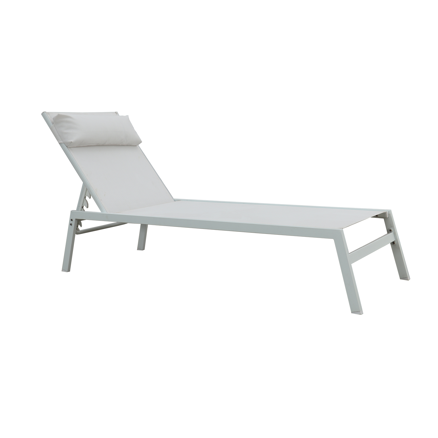 Tumbona de jardín NATERIAL Riba de metal blanco 61x33x199 cm - 3