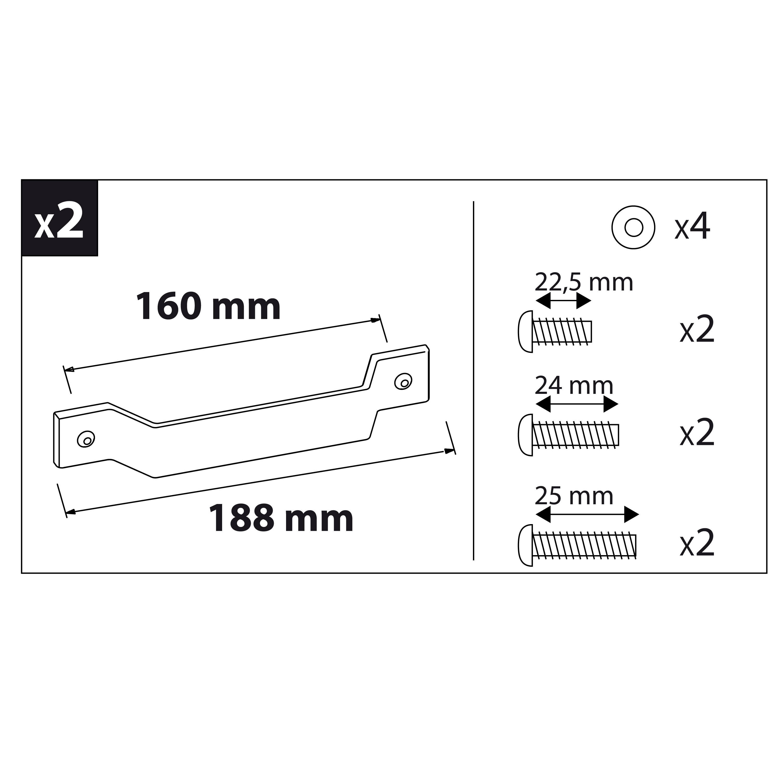 2 puxadores para móvel INSPIRE ASA LEROS 160MM - 6