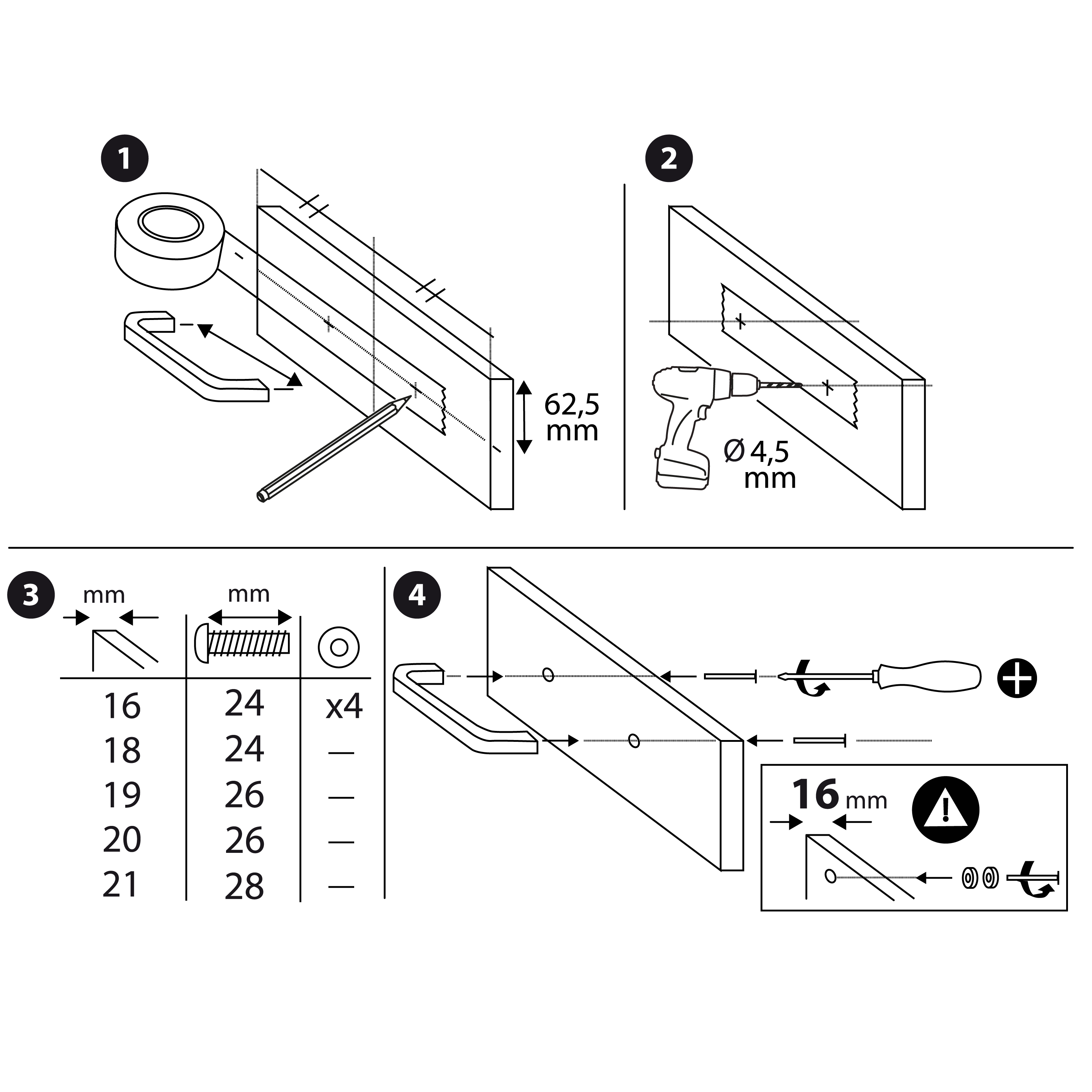 2 poignées de meuble, zamak noir, entraxe 160 mm - 4