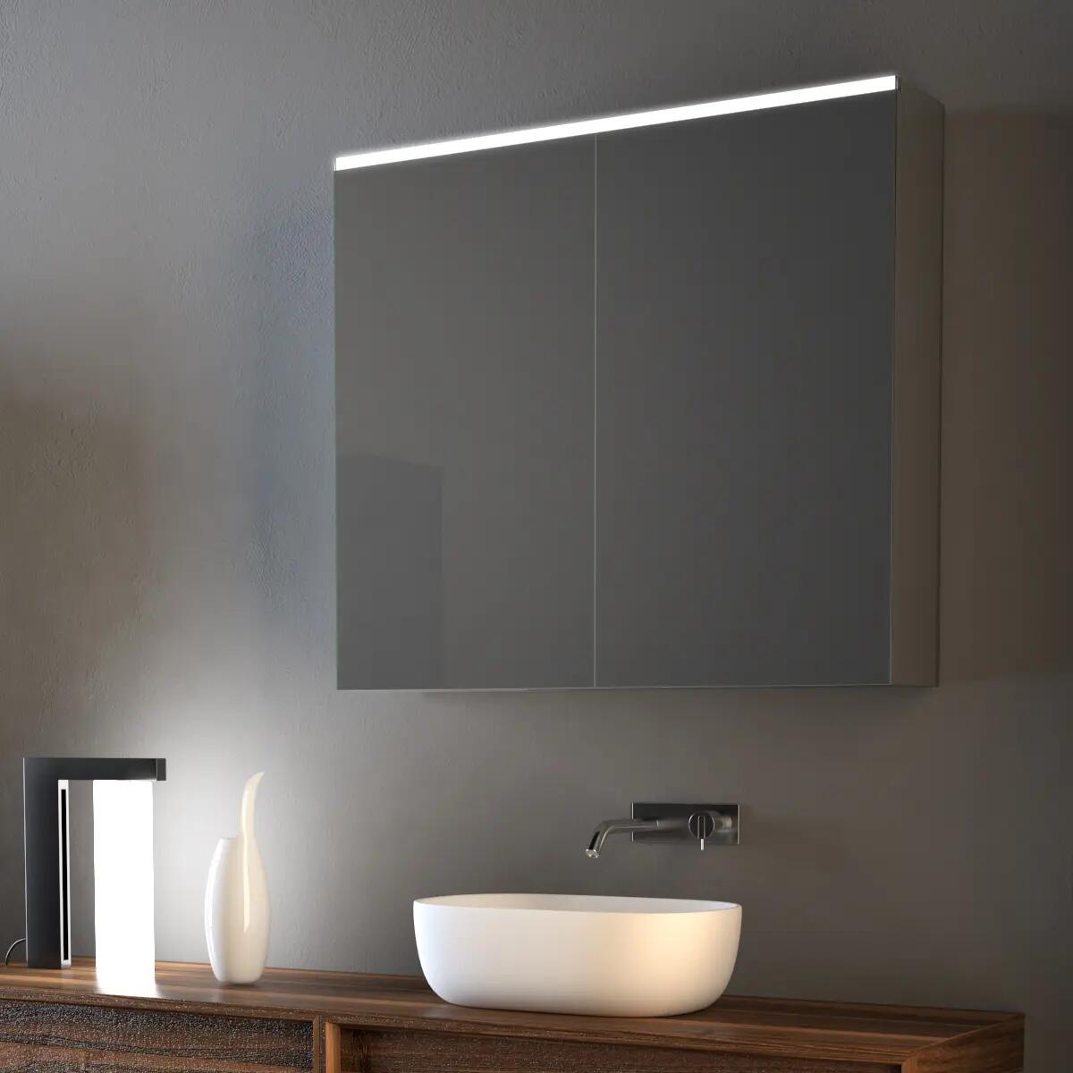 Leroy Merlin Pensile con luce Mirror specchiato L 90 x H 75 x P 17 cm