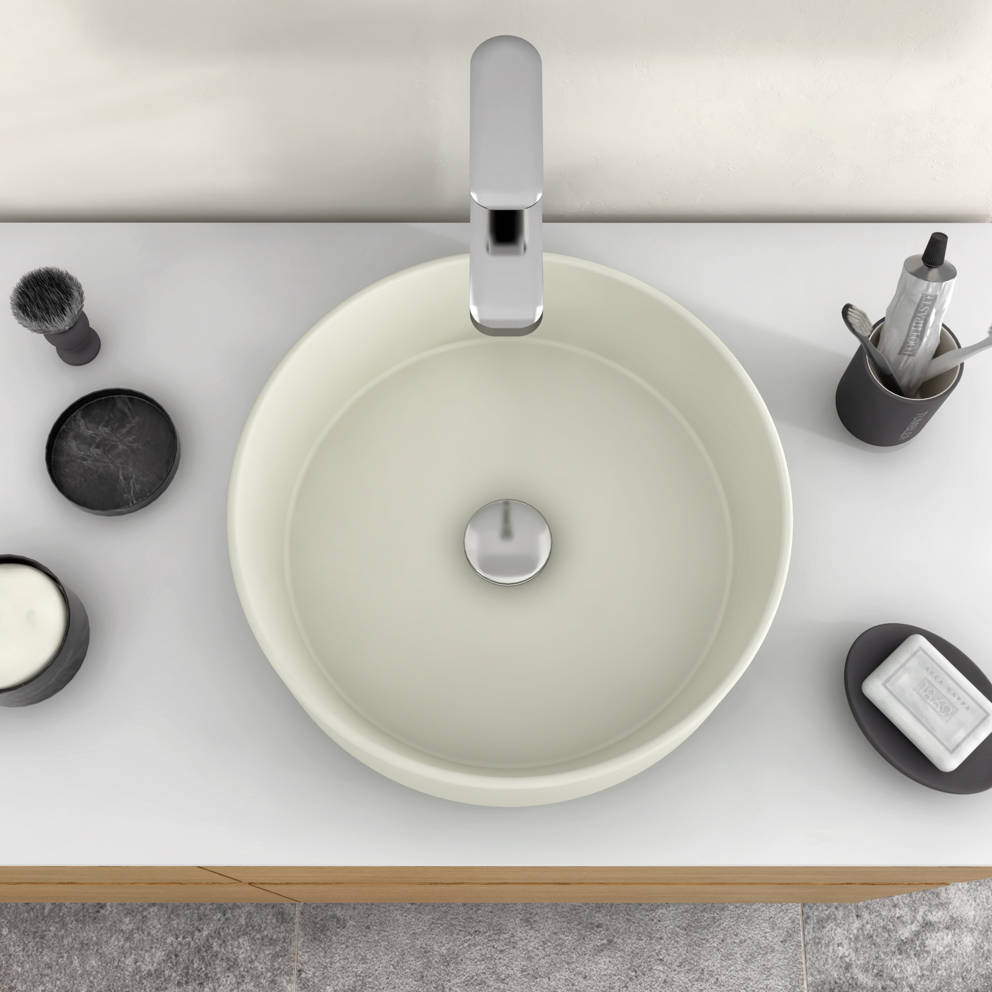 Lavatório de pousar STUDIO 37X12X37CM CREME 5 - 13