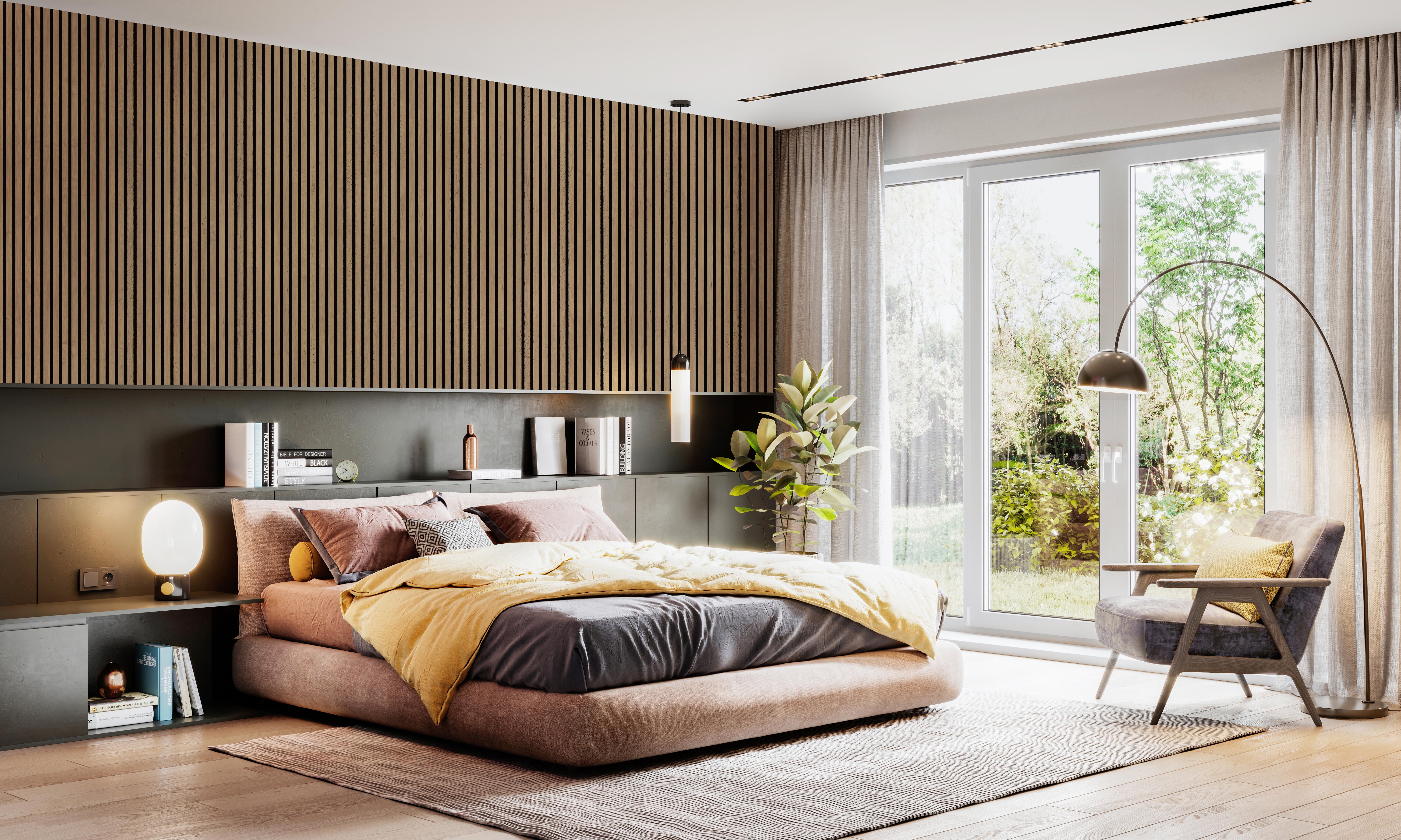 Pannello decorativo fonoassorbente Superior FIBROTECH nero e rovere scuro L 244 x L 60 cm, Sp 22 mm - 3