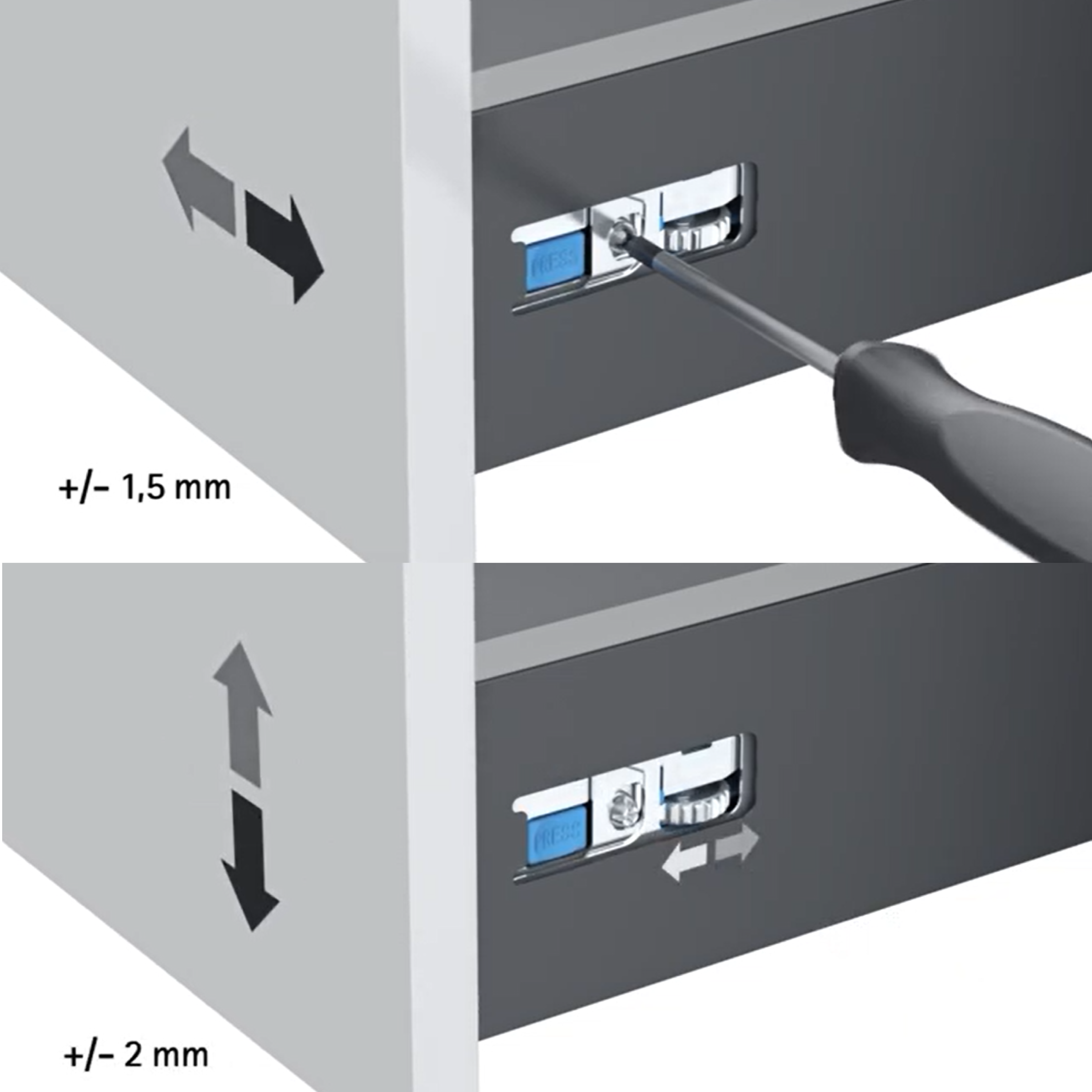réglage façade de tiroir Delinia iD - 2