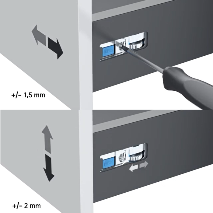 réglage façade de tiroir Delinia iD