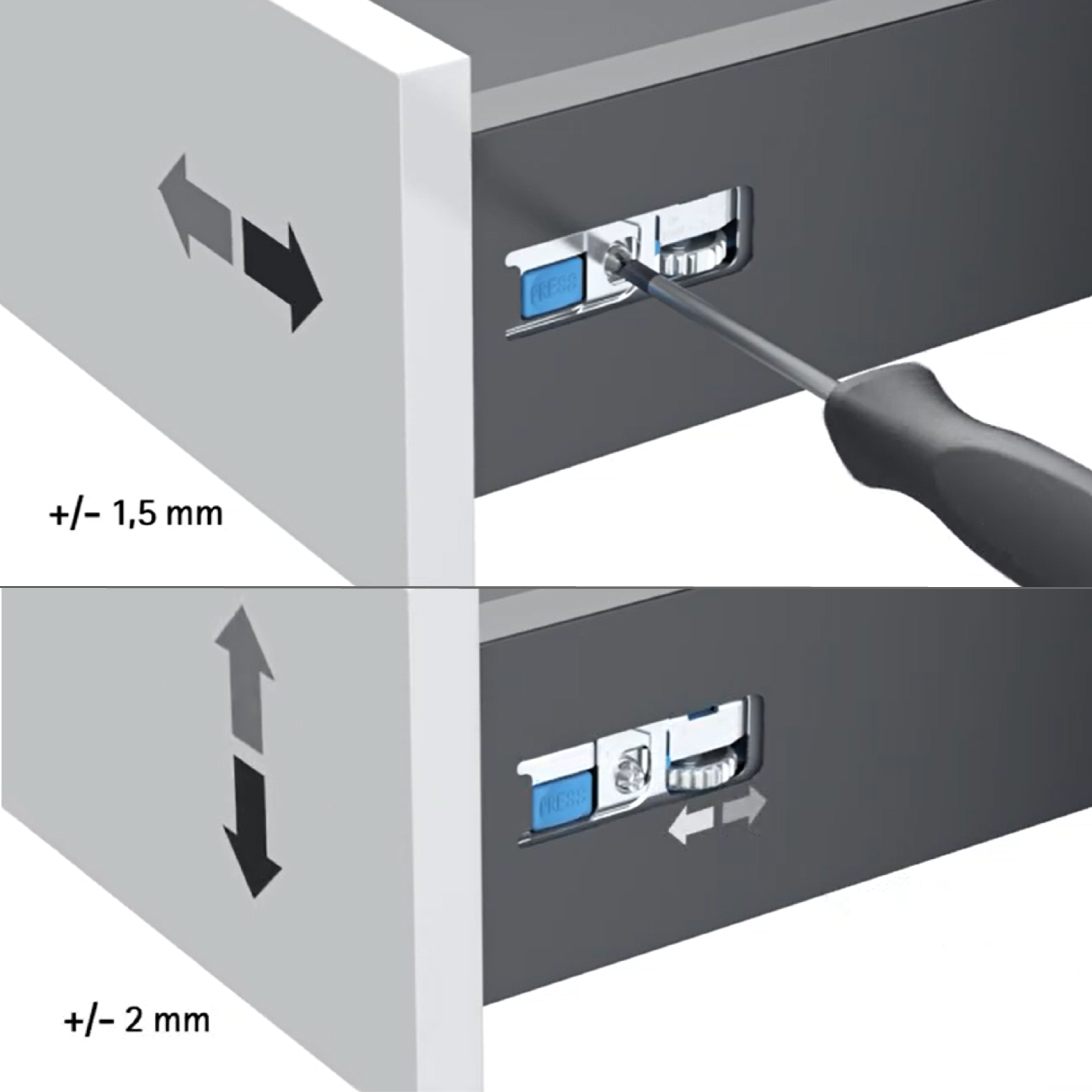 Tiroir pour caisson DELINIA ID gris anthracite H.9.4 x l.56.8 x P48 cm - 10