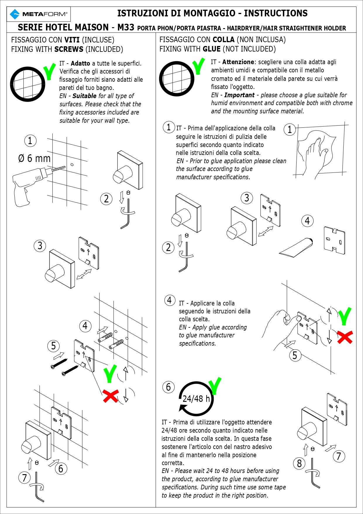 Supporto asciugacapelli Hotel maison cromo - 3